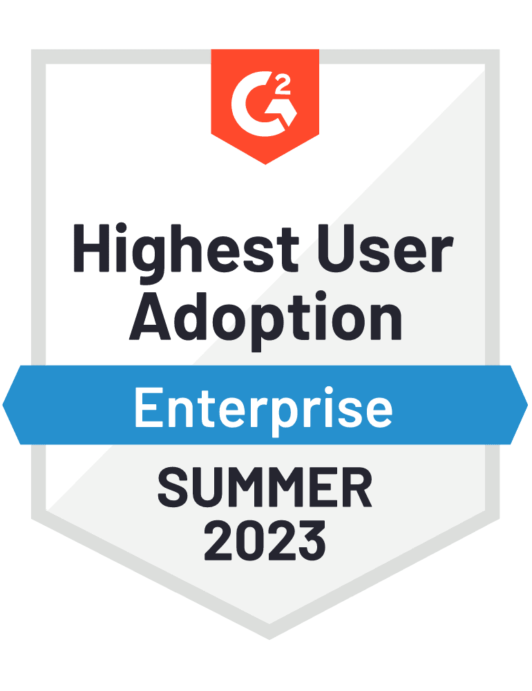 G2 badge — Highest User Adoption, Summer 2023