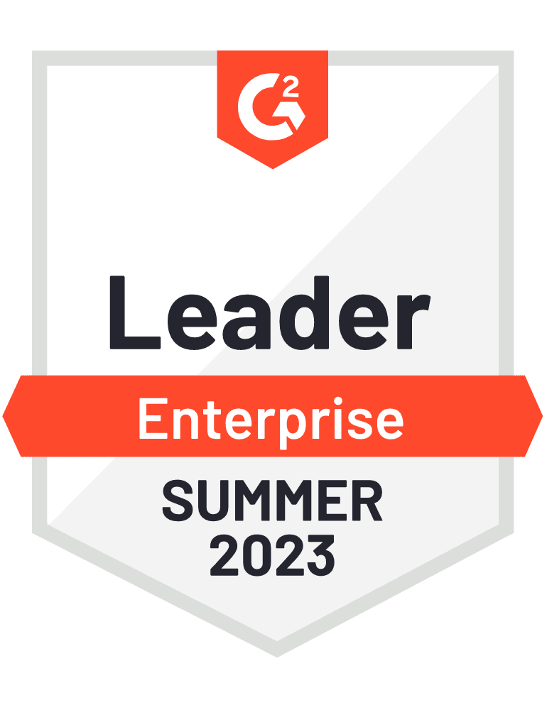 G2 badge — Leader Enterprise, Summer 2023