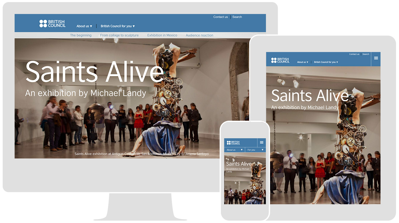 Saints Alive, by The British Council, renders responsively across all devices