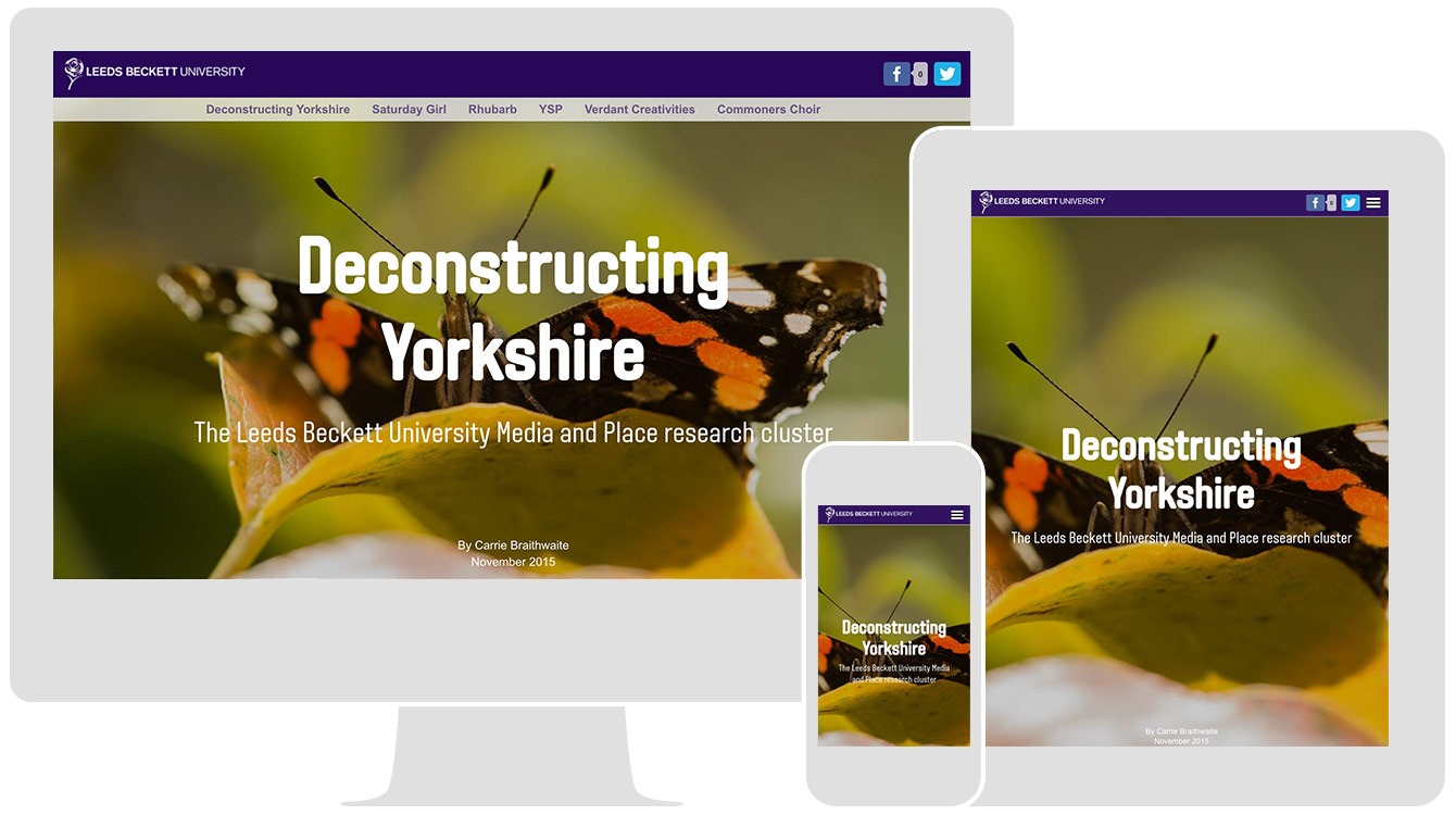 Deconstructing Yorkshire, by Leeds Beckett University, renders responsively across all devices