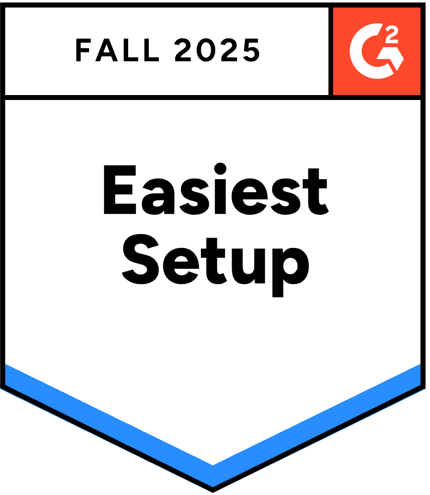 G2 Easiest Setup Fall 2025 badge