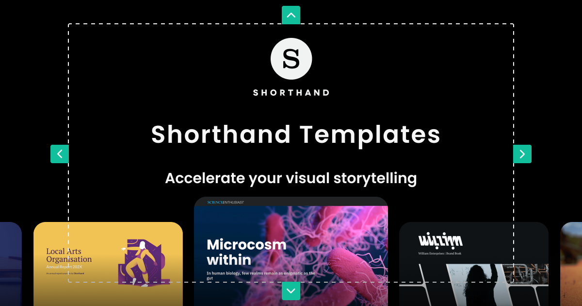 Start creating stunning visual web content for free Shorthand Templates