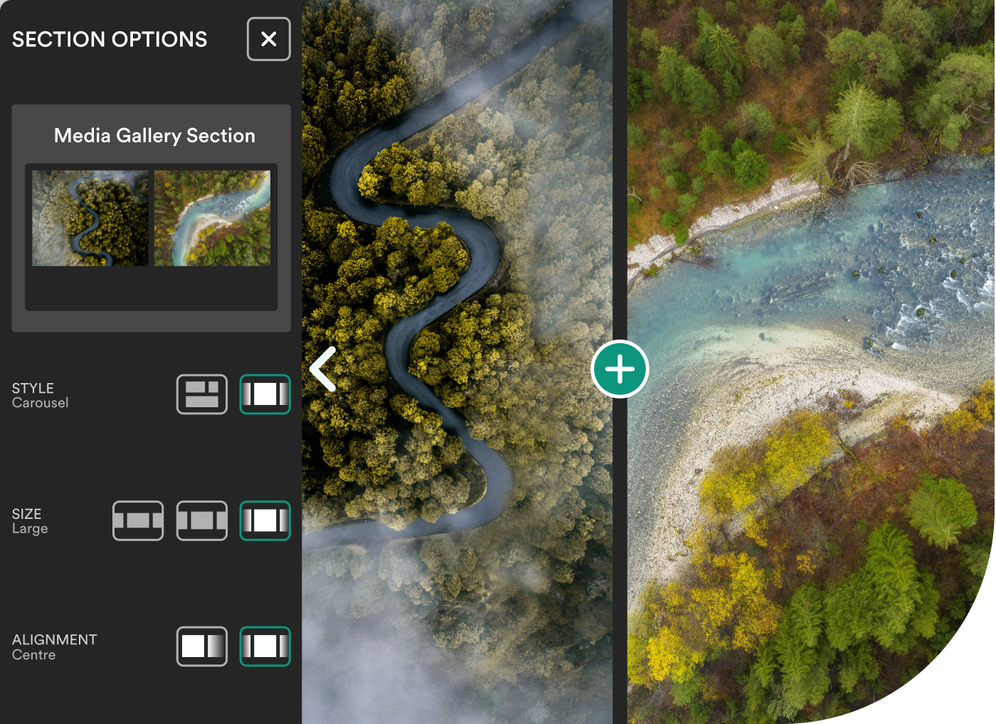 The Shorthand editor supports diverse layouts for multimedia, including media galleries and carousels