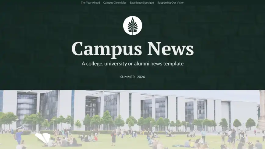 College newsletter design template