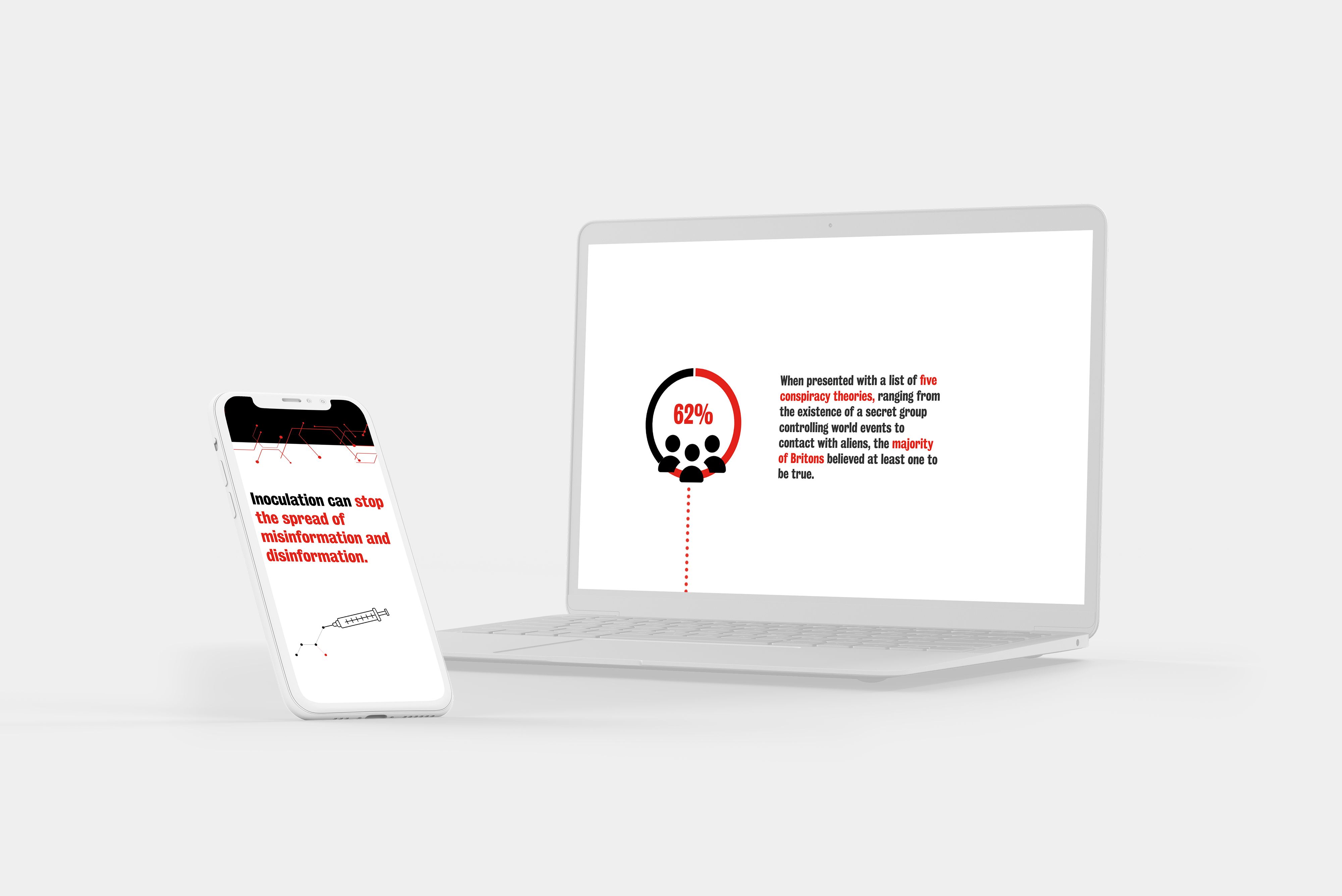 An open laptop and smartphone that show King’s College London’s Department of War Studies and the University of Cambridge’s Department's white paper.