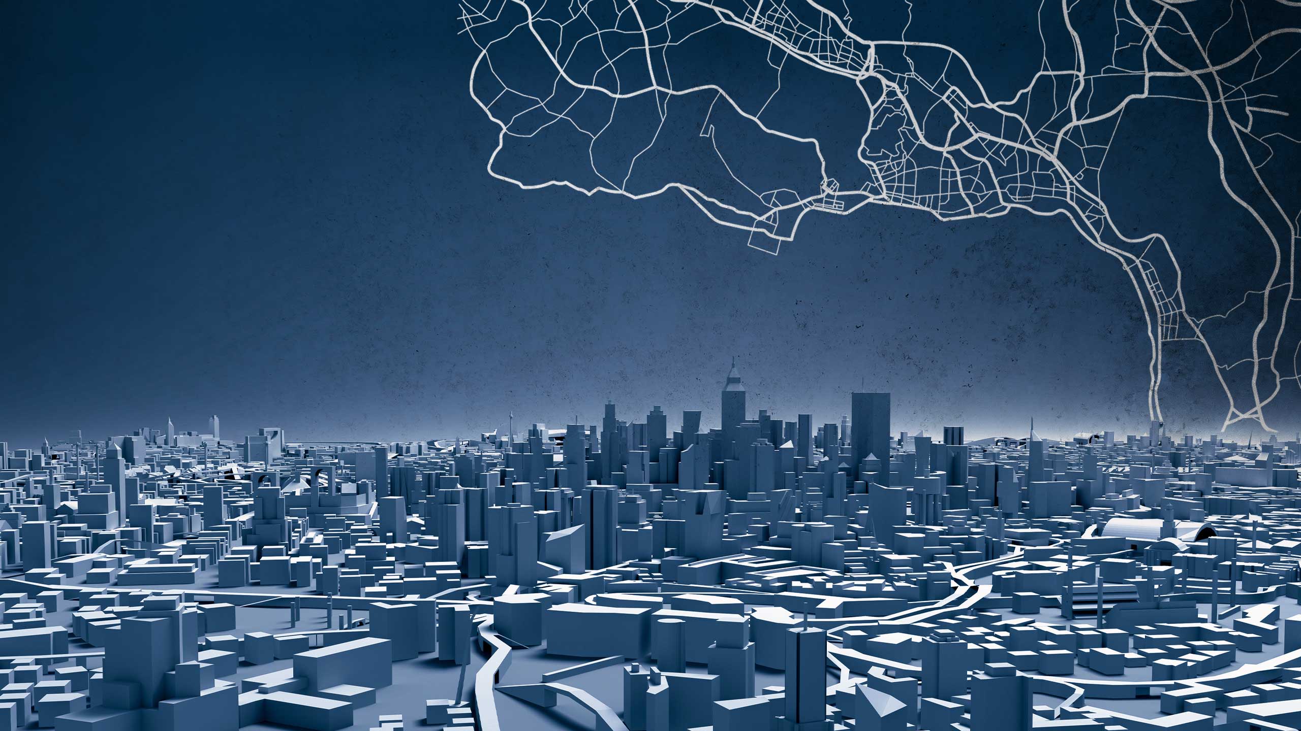 City Centre 3d rendering illustration.