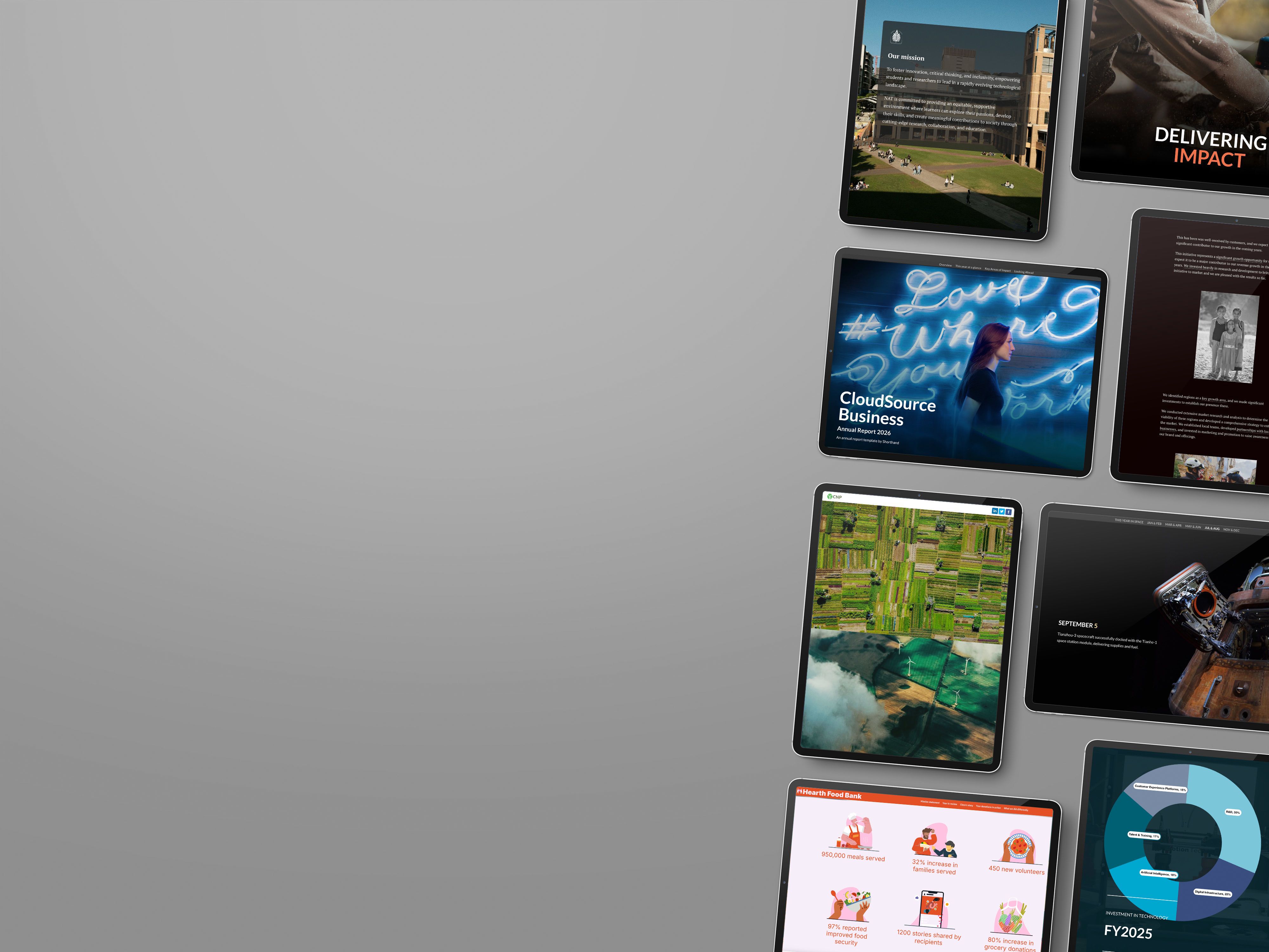 A collage of devices showing various website templates.