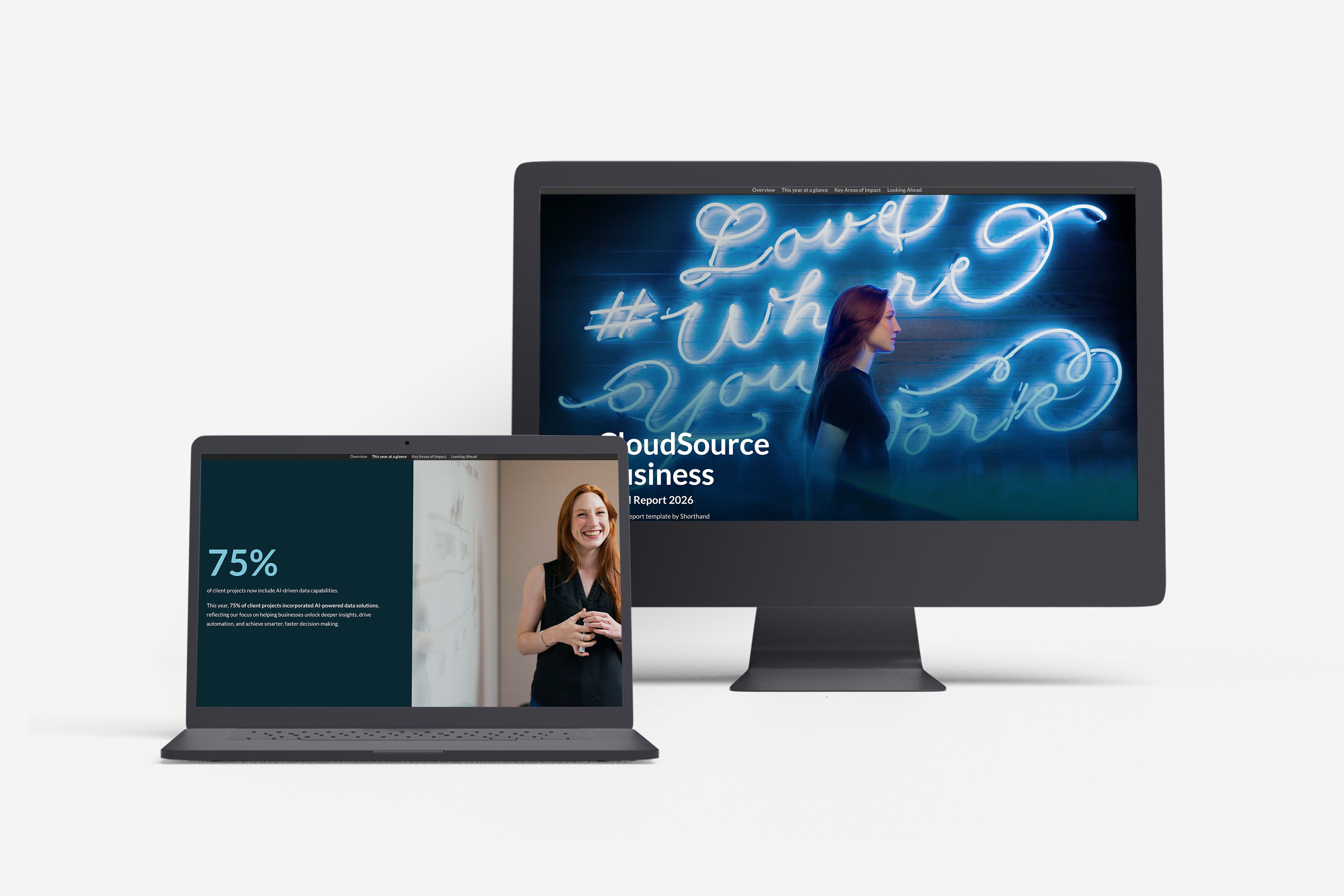 Screenshots from an annual report