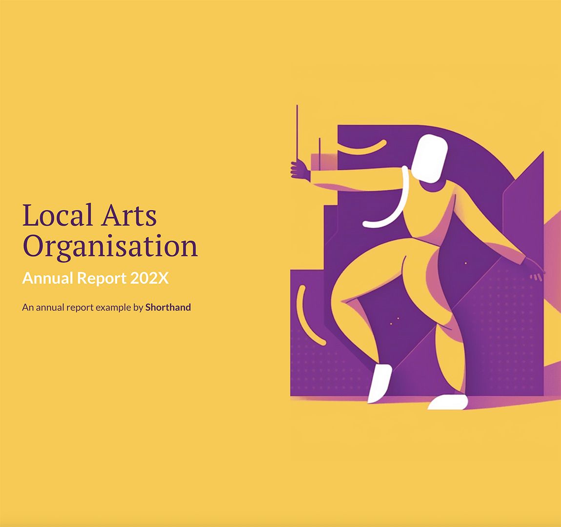 Title image from Local Arts Organisation Annual Report template.
