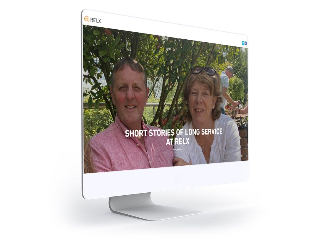 Image of RELX story featuring two long-serving staff