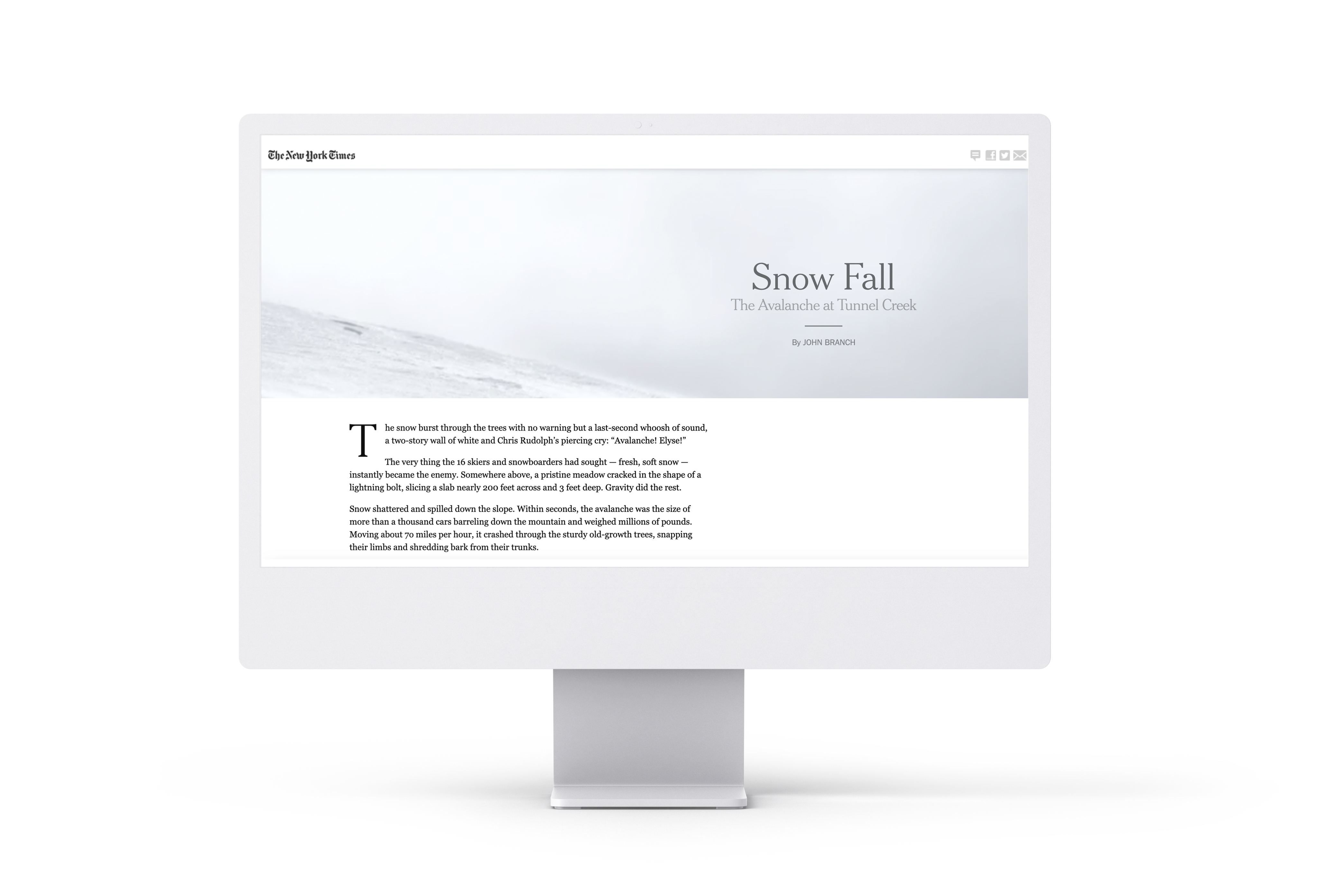 Image of scrollytelling example Snow Fall