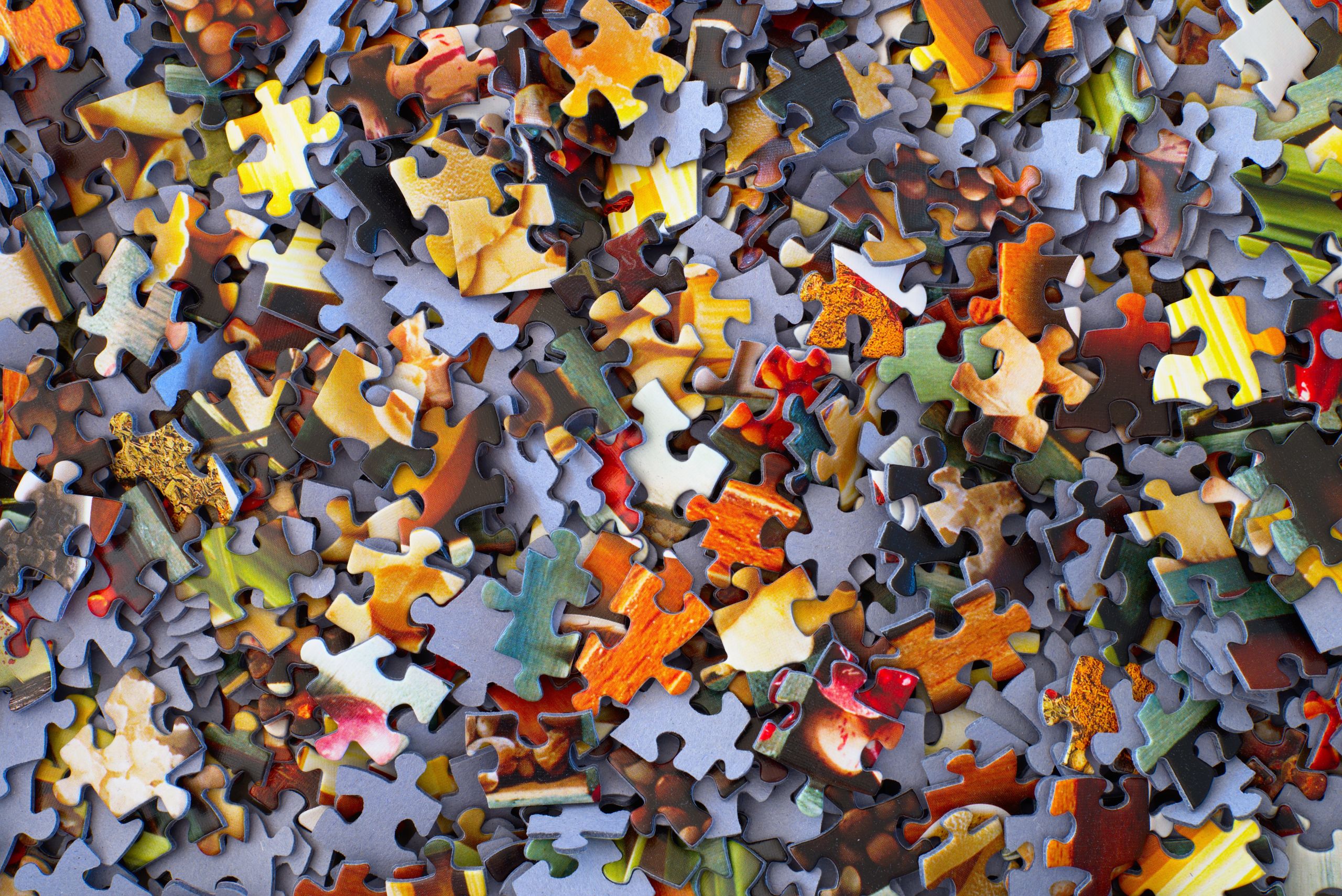 A collage of puzzle pieces 