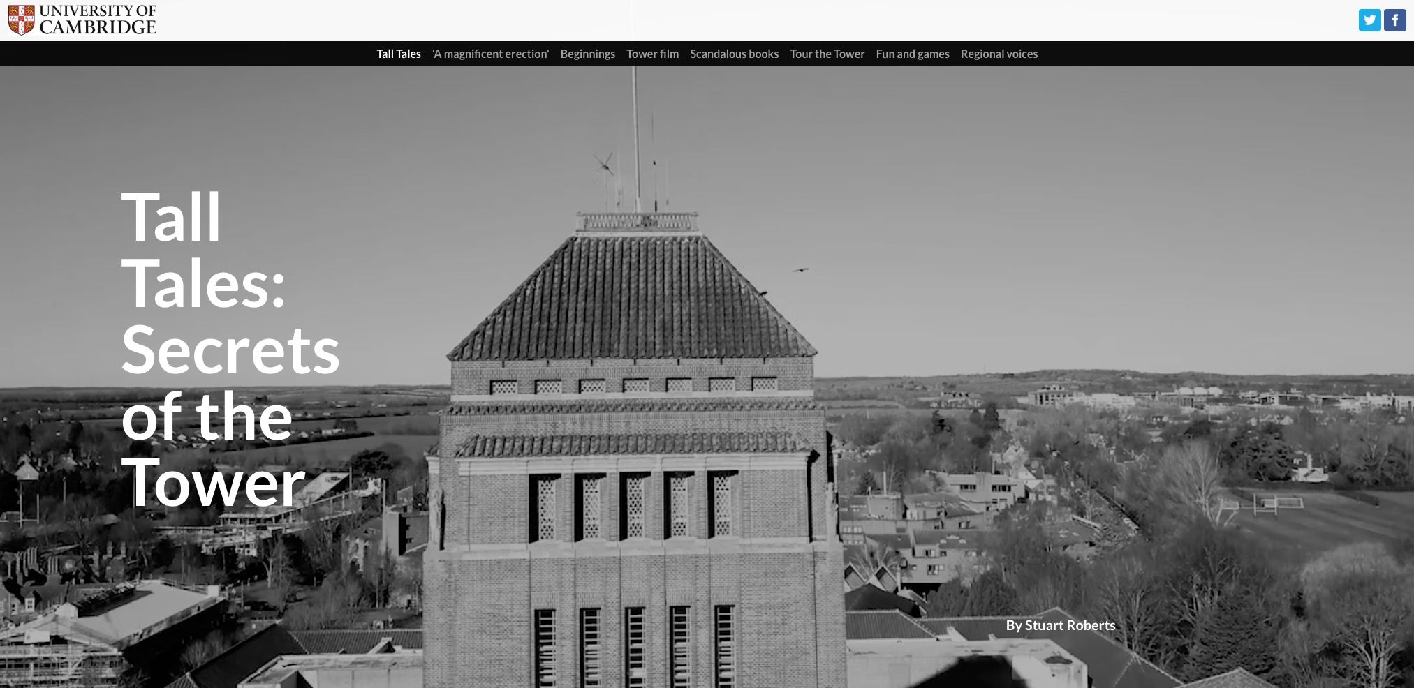 The Title section of Tall Tales: Secrets of the Tower story, by the University of Cambridge 
