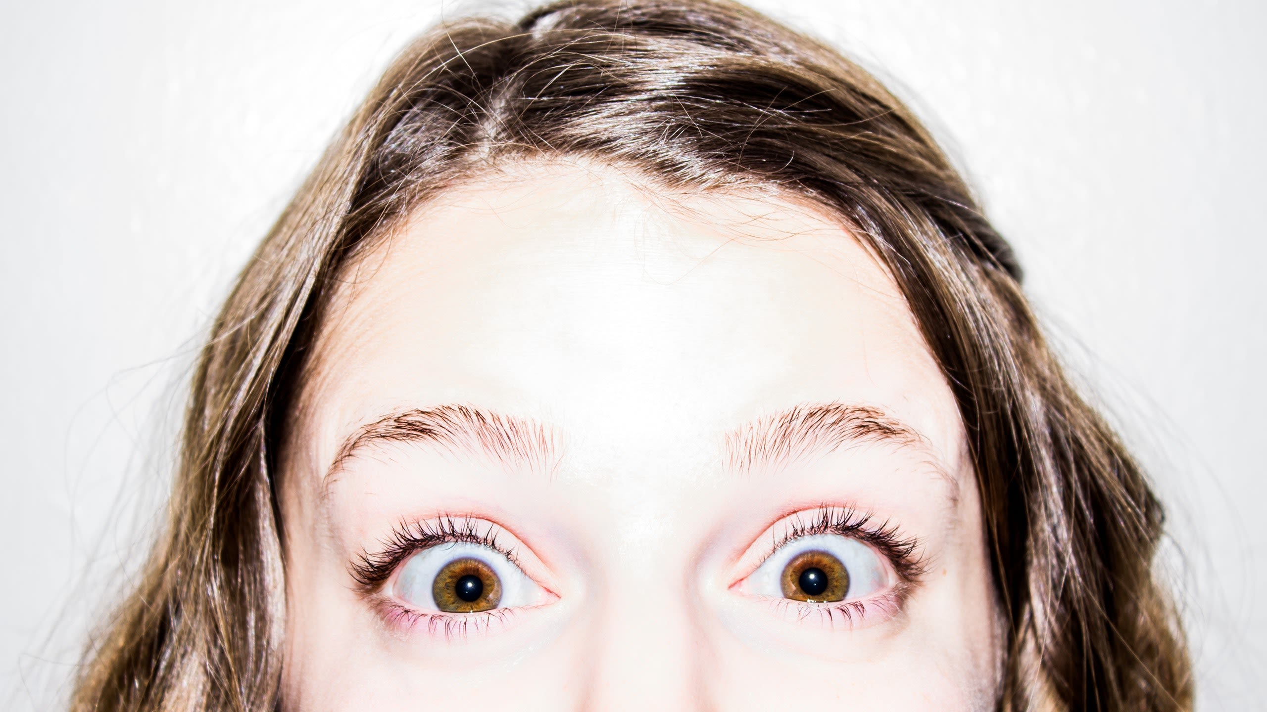 A lady with a surprised expression