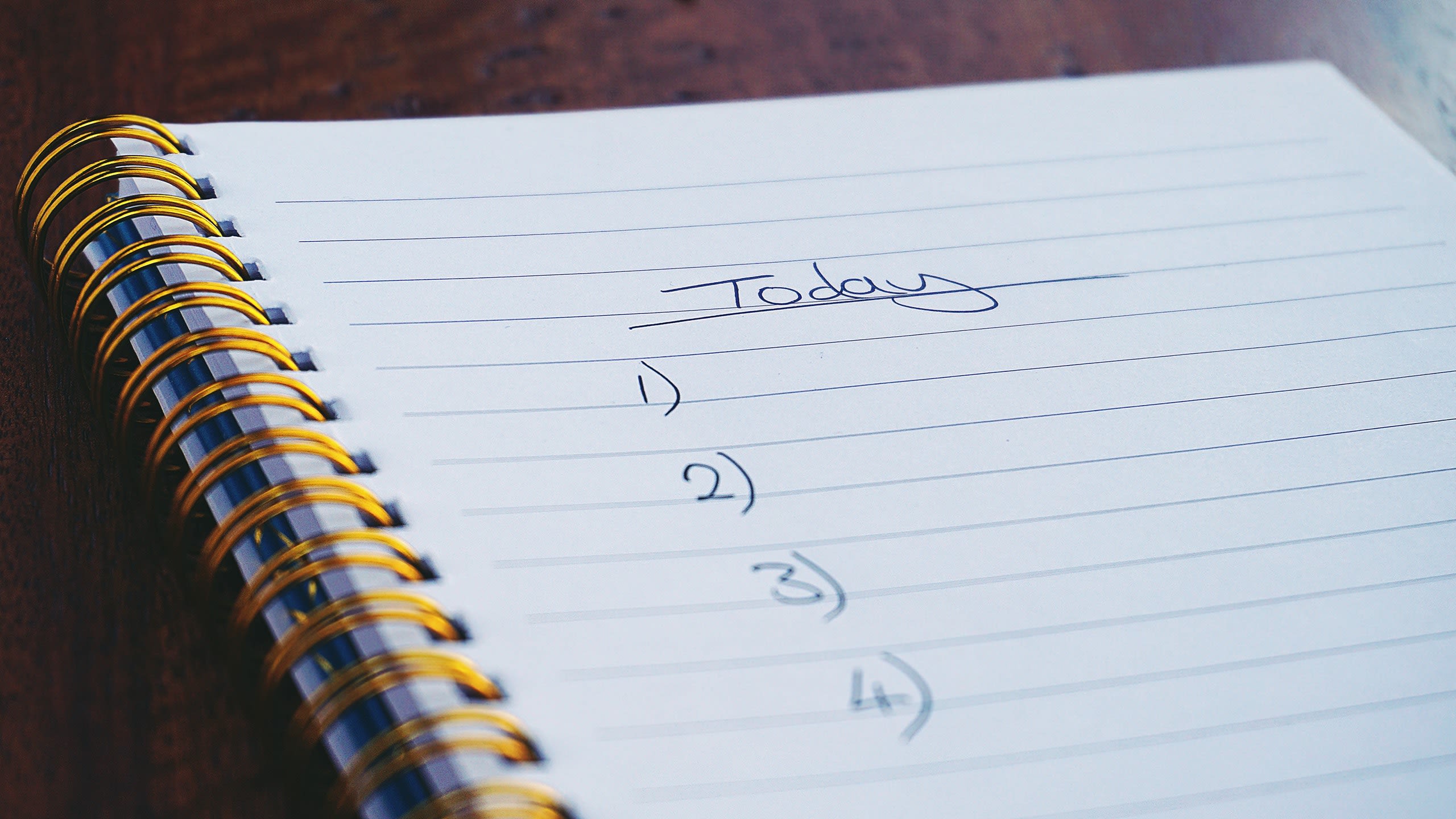A list in a notepad