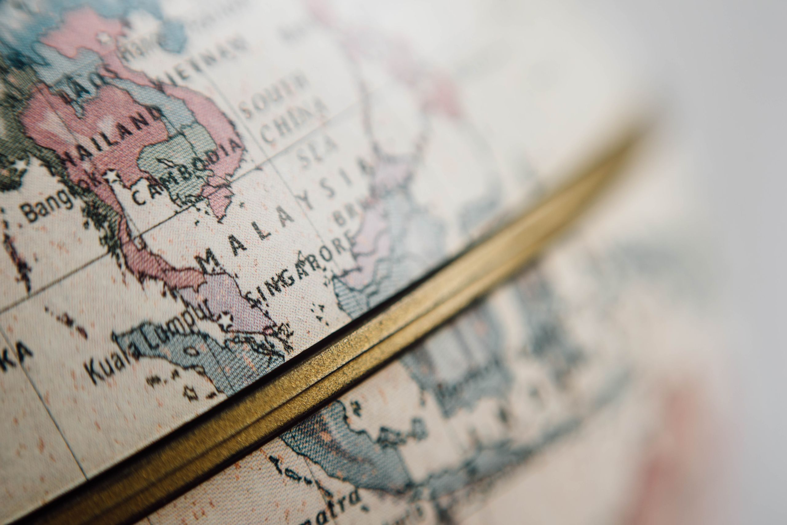 Close-up of an old world map