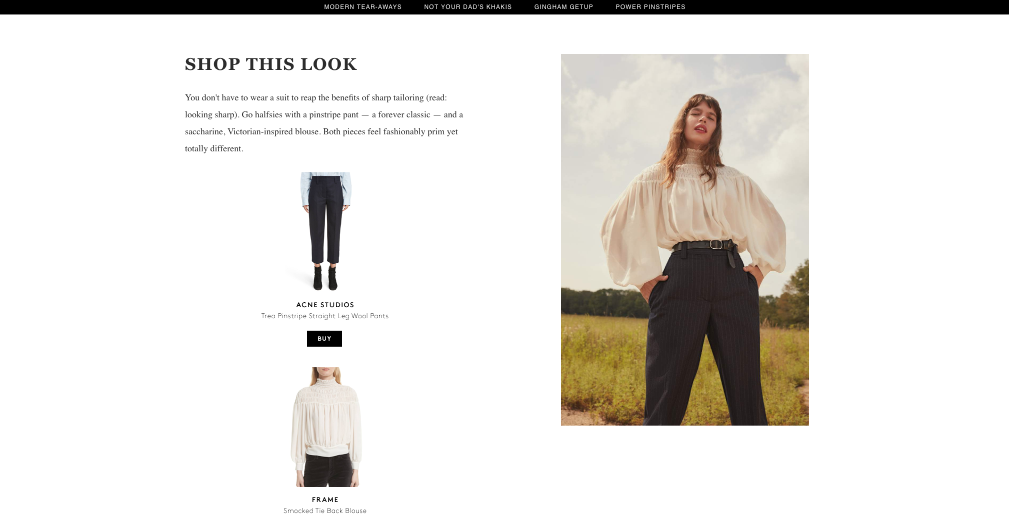 Example of a shoppable story by Refinery29