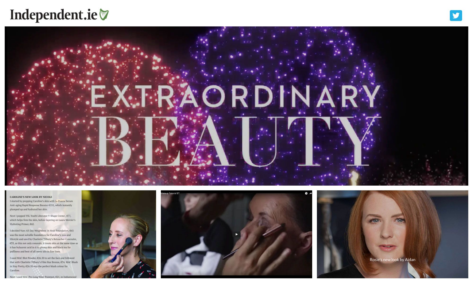 Independent.ie's immersive multimedia feature piece showcasing makeup ideas and tutorials.