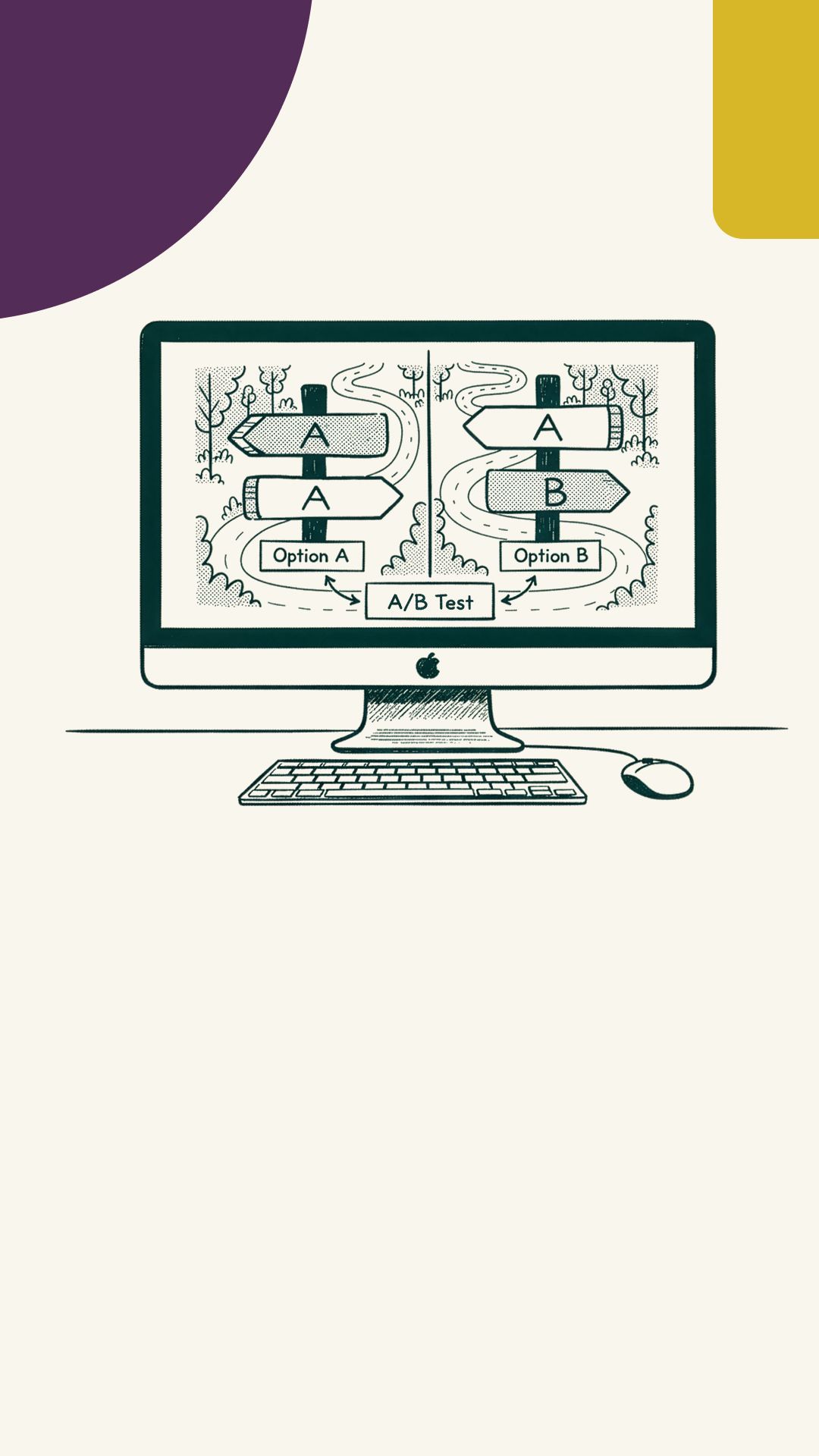 Illustration depicting signs showing route A and route B