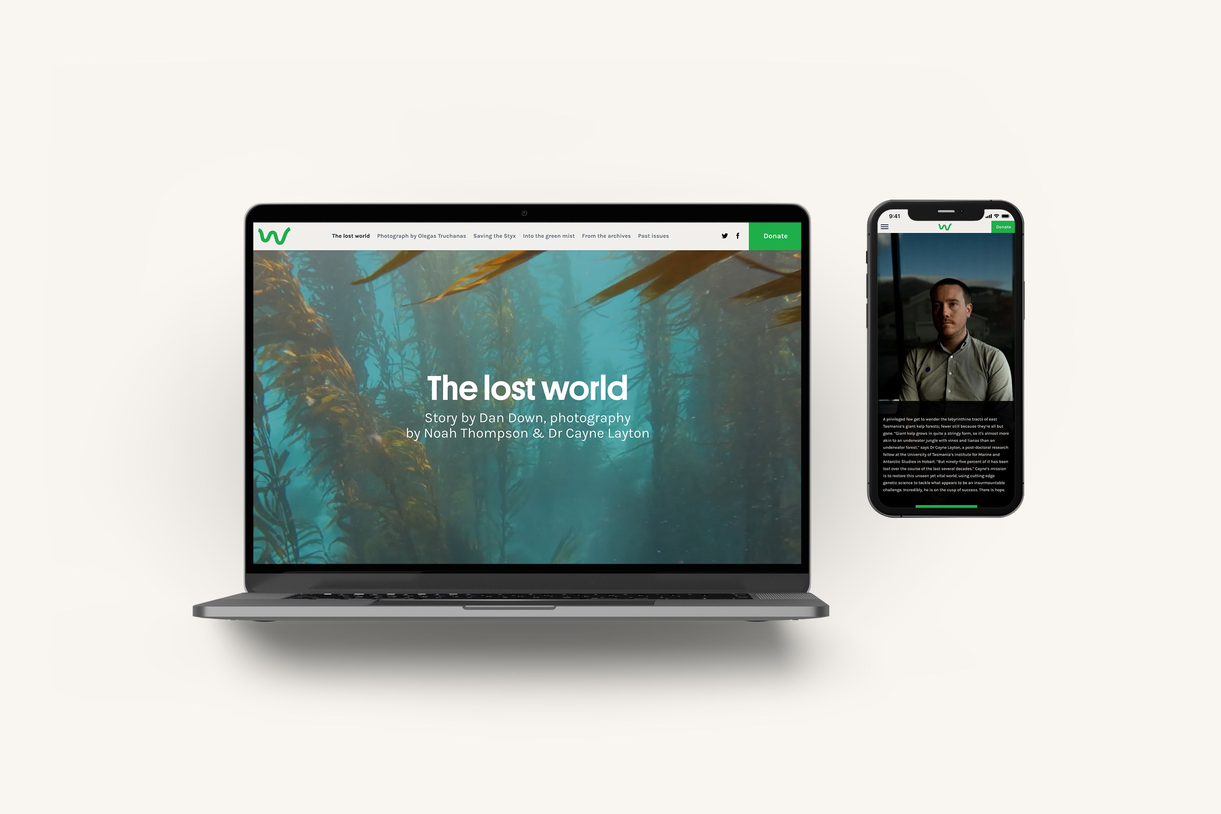 A laptop with a digital magazine by the Wilderness Journal on screen.