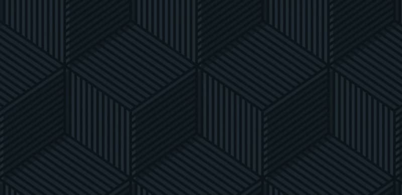 Cube pattern made with grey lines on a black background.