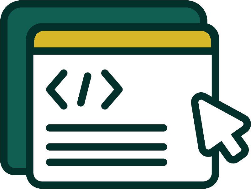 Webpage HTML icon with a cursor.