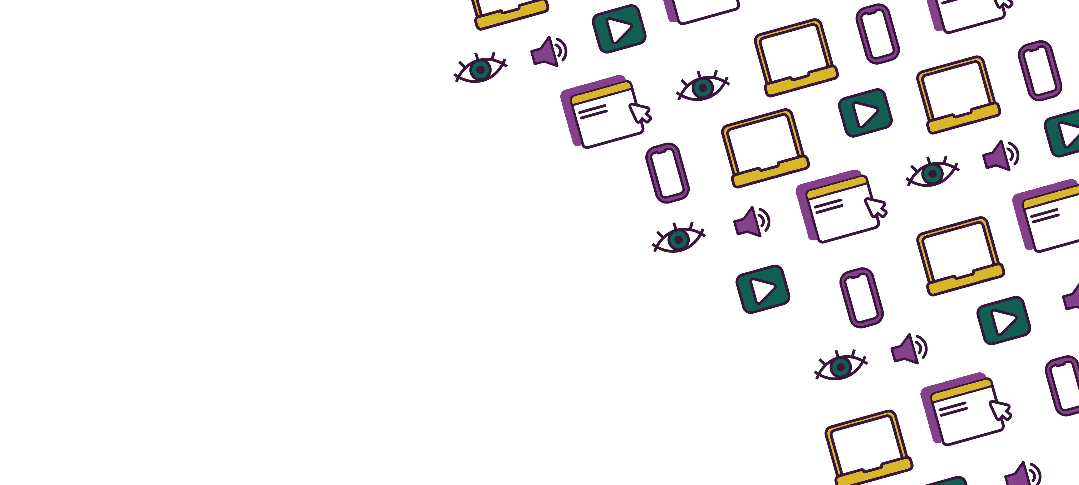  Bright illustration of accessibility icons. 