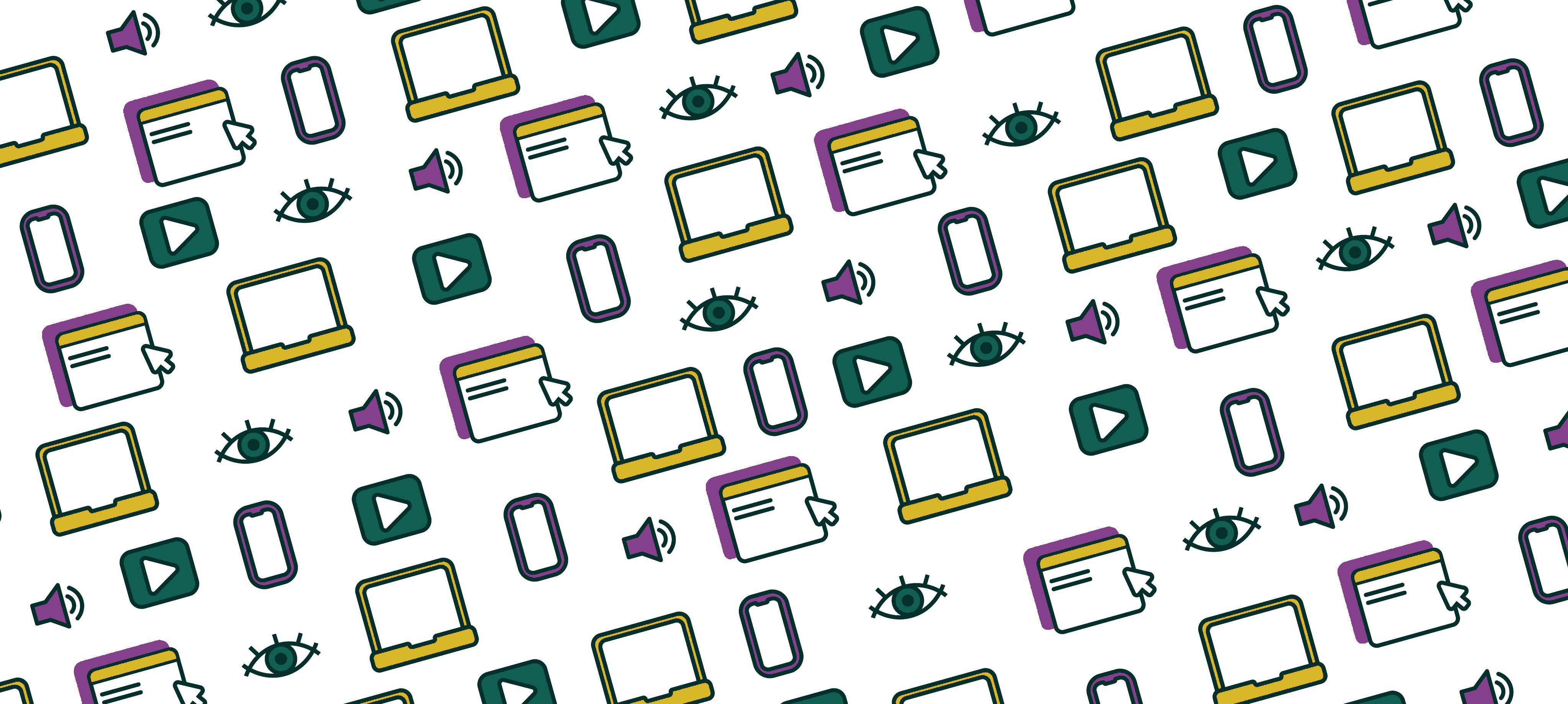 Bright illustration of accessibility icons. 