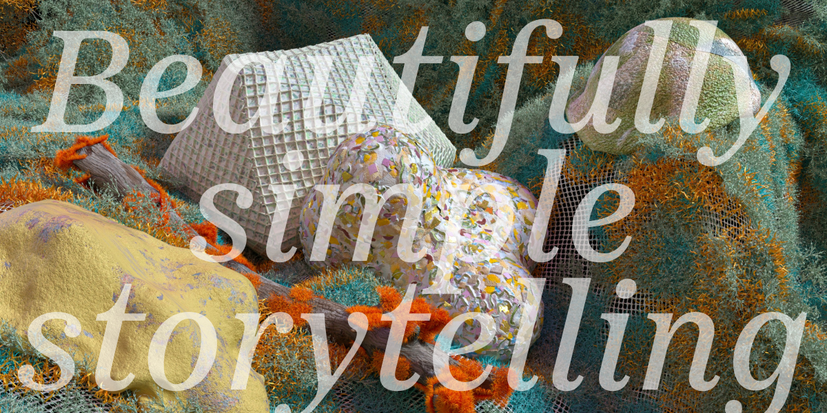 image with text Beautifully simple storytelling