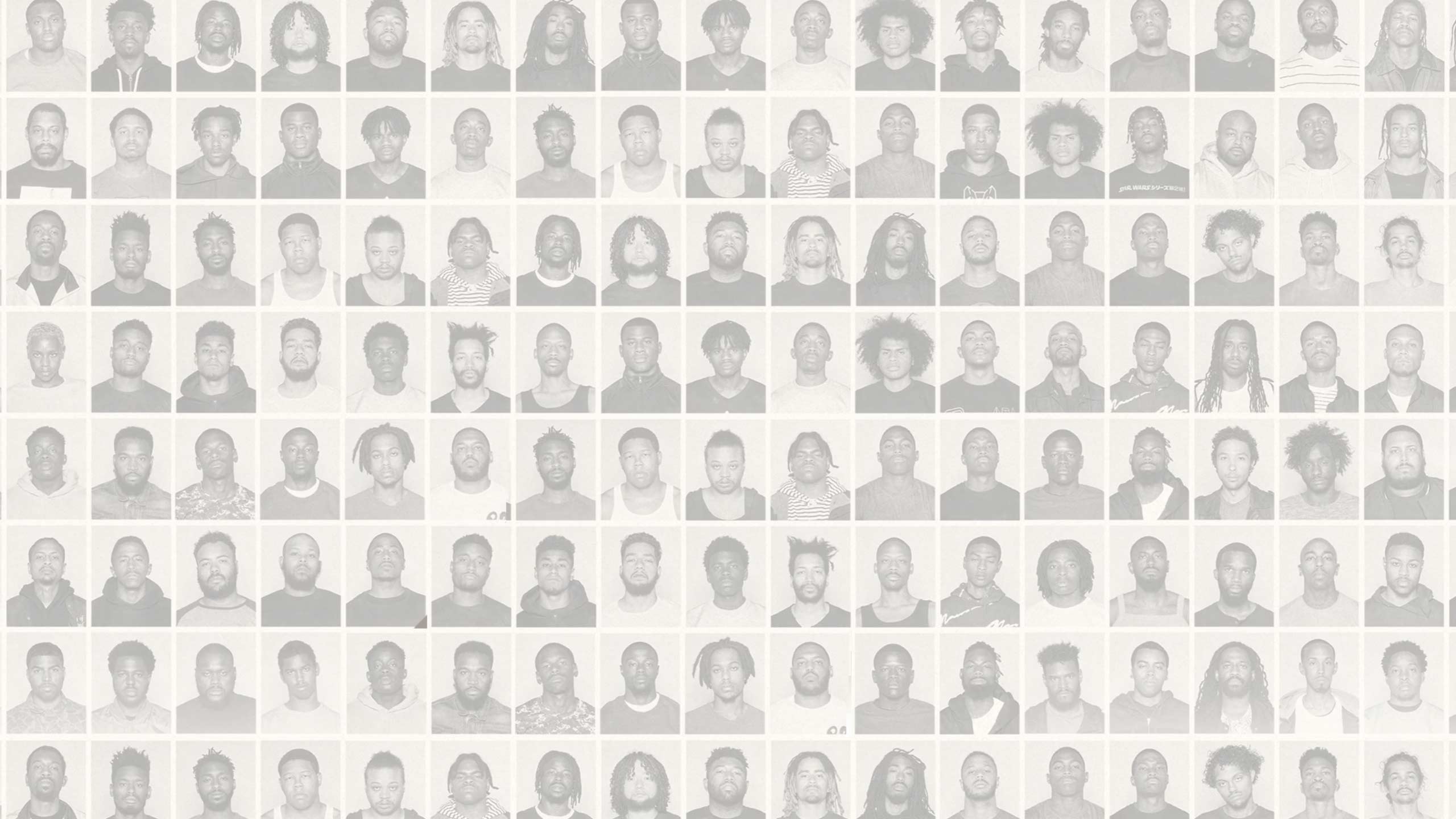 Background image of dozens of photos of Black men