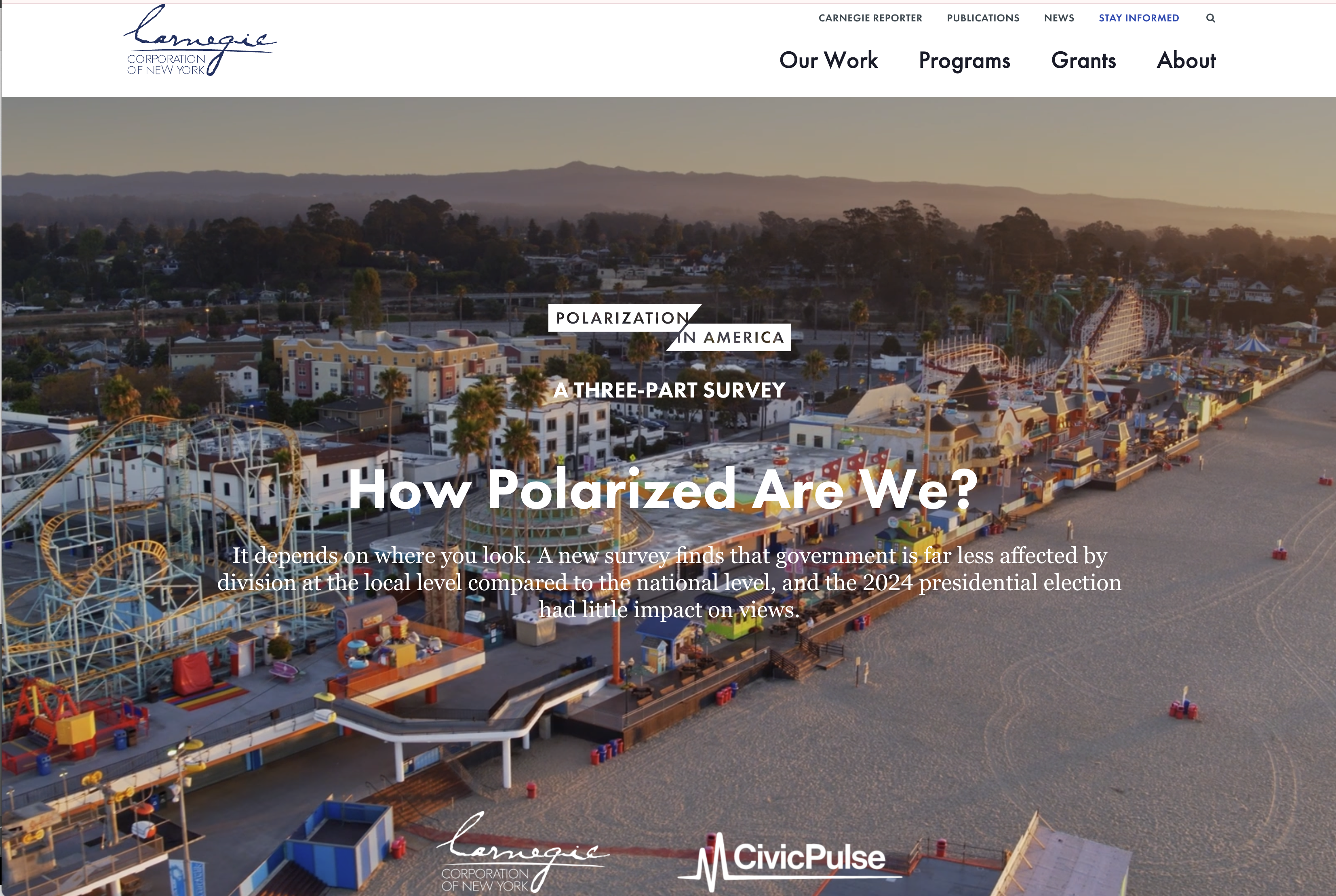 Screenshot of Carnegie website