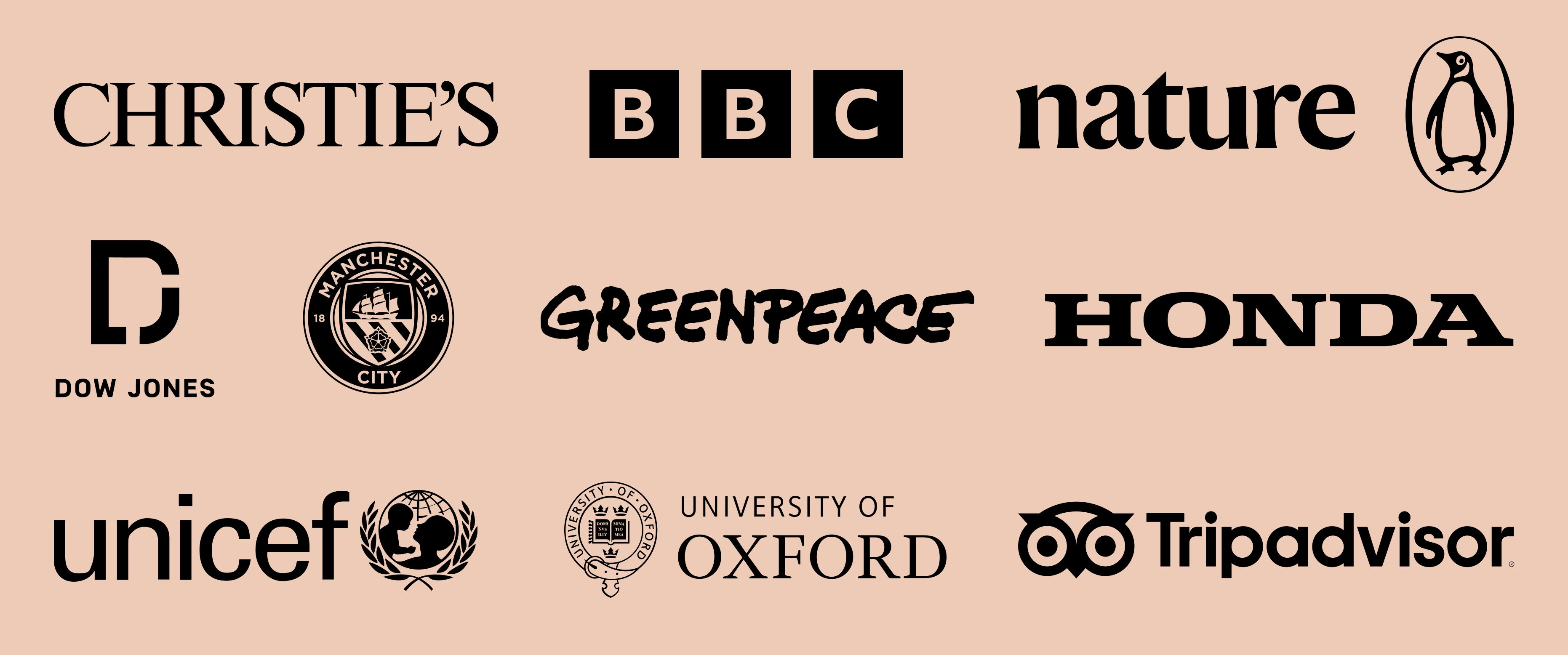 A series of brand logos