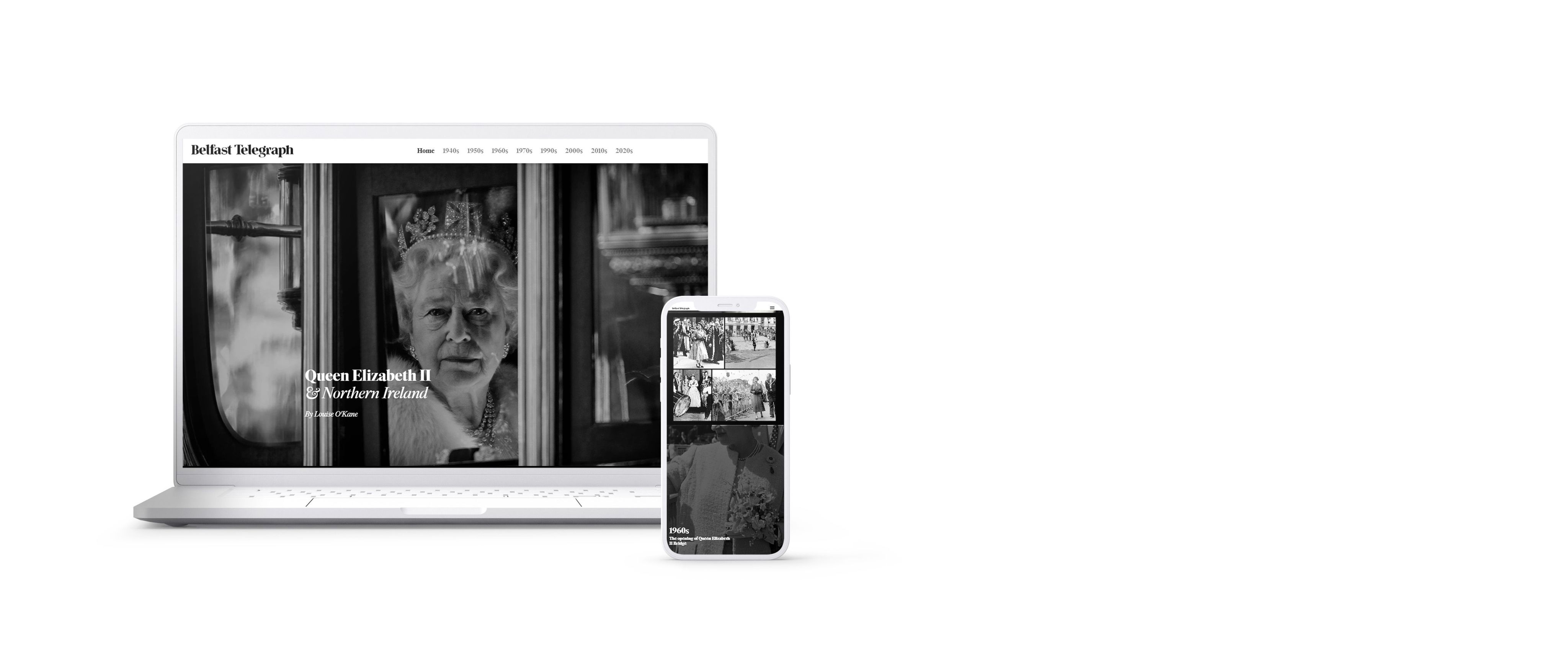 Screenshots from digital publishing content from the Belfast Telegraph