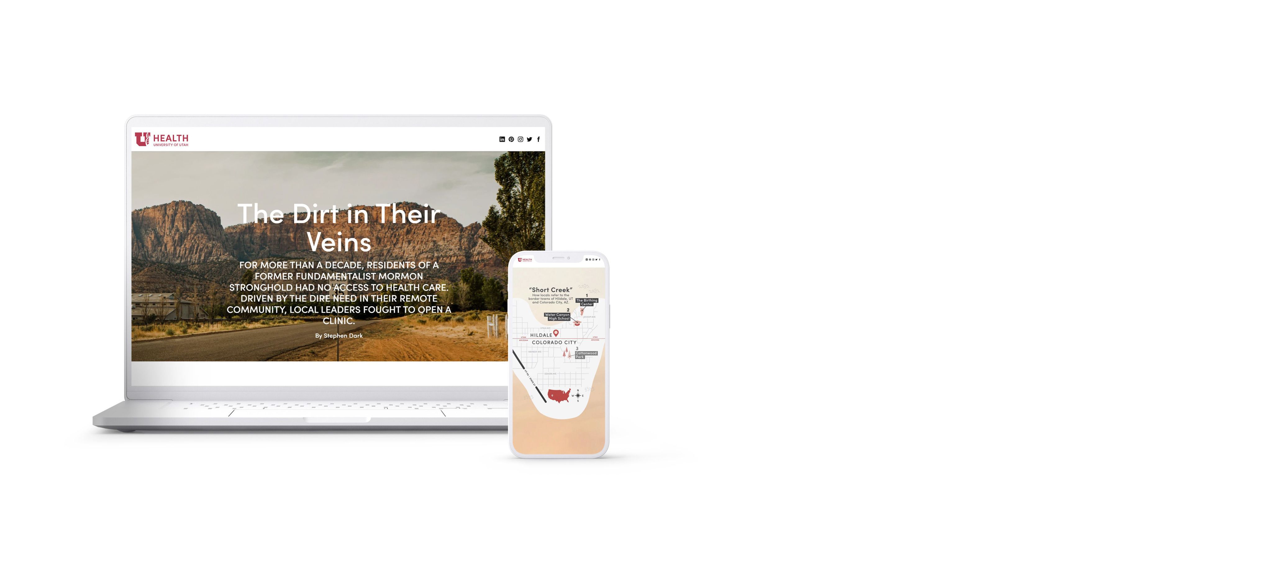 Screenshots from digital publishing content from the University of Utah Health