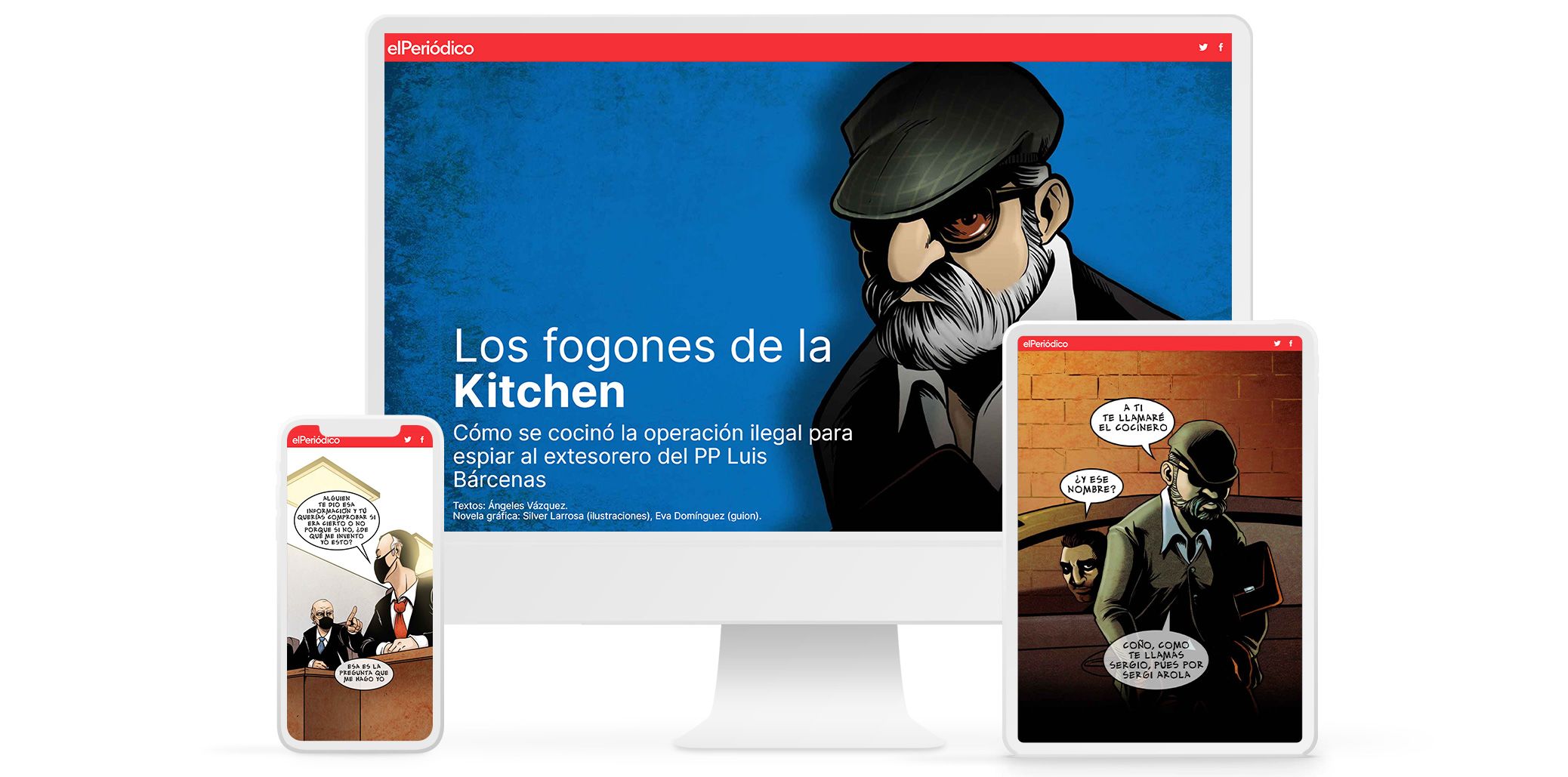 Screenshots from an illustrated feature story from El Periodico