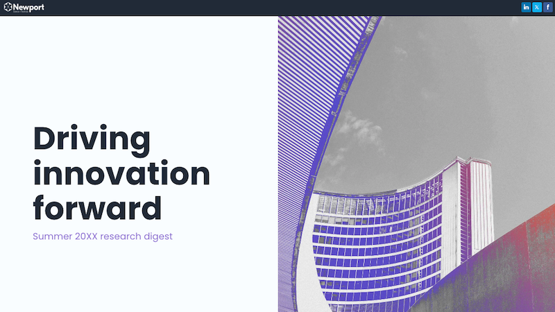 A purple university building.