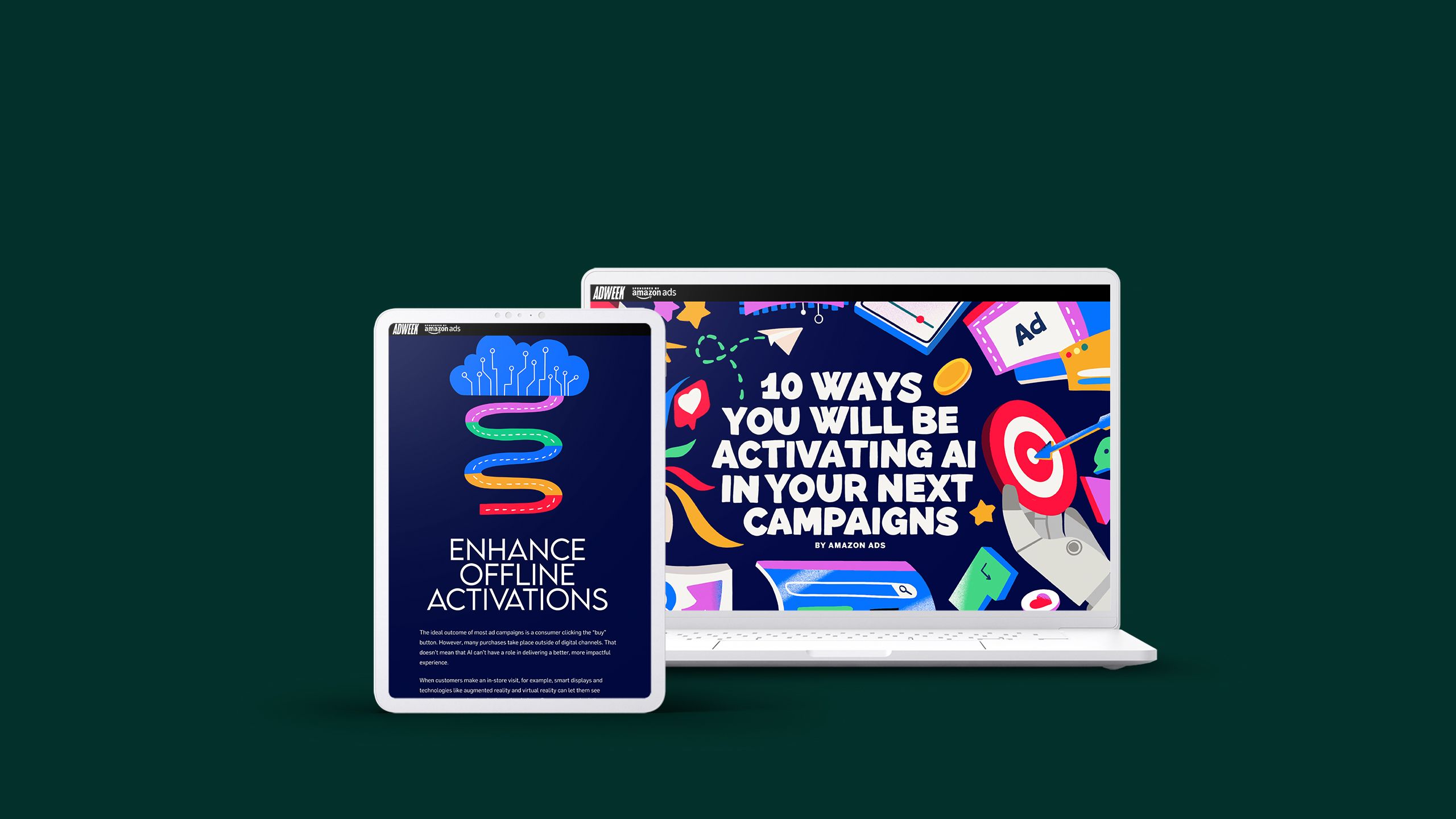 Screens showing Adweek website