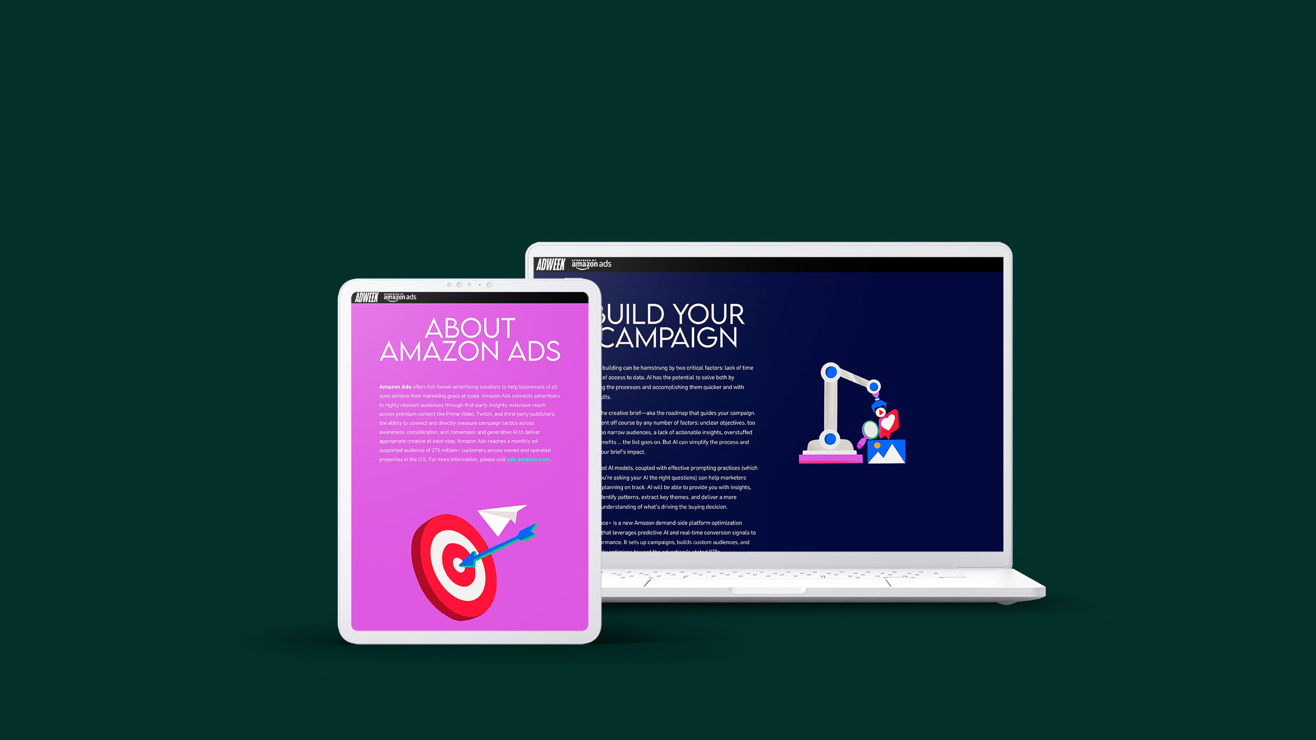 Screens showing Adweek website