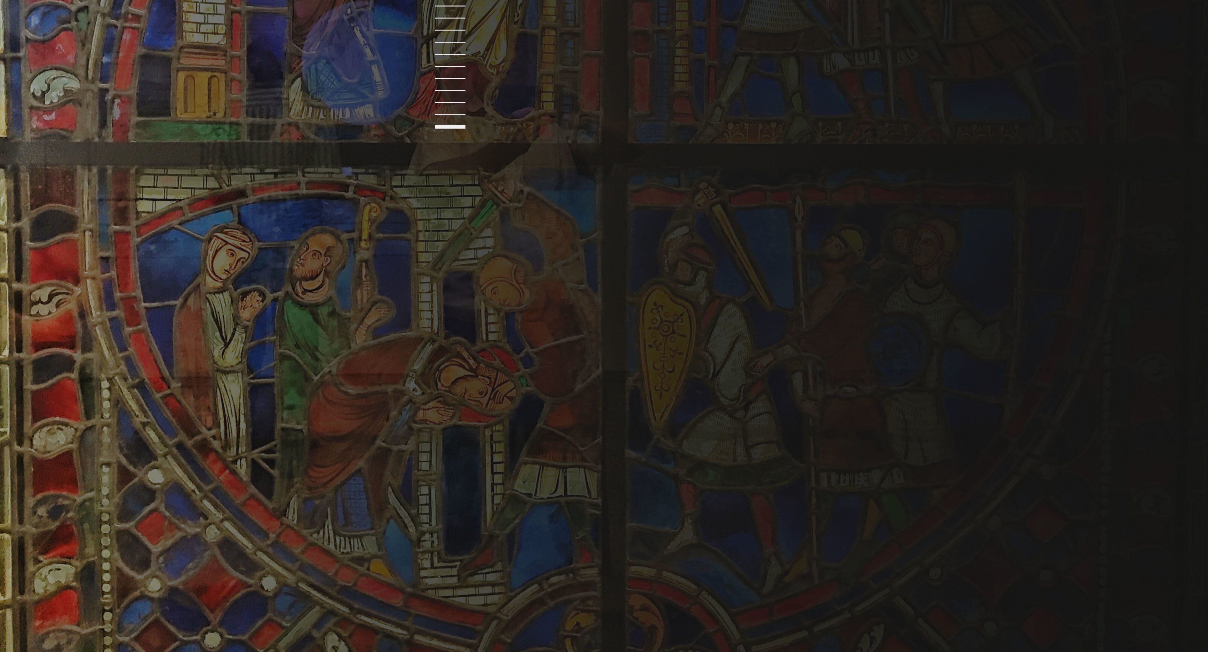 Stained glass cathedral window.
