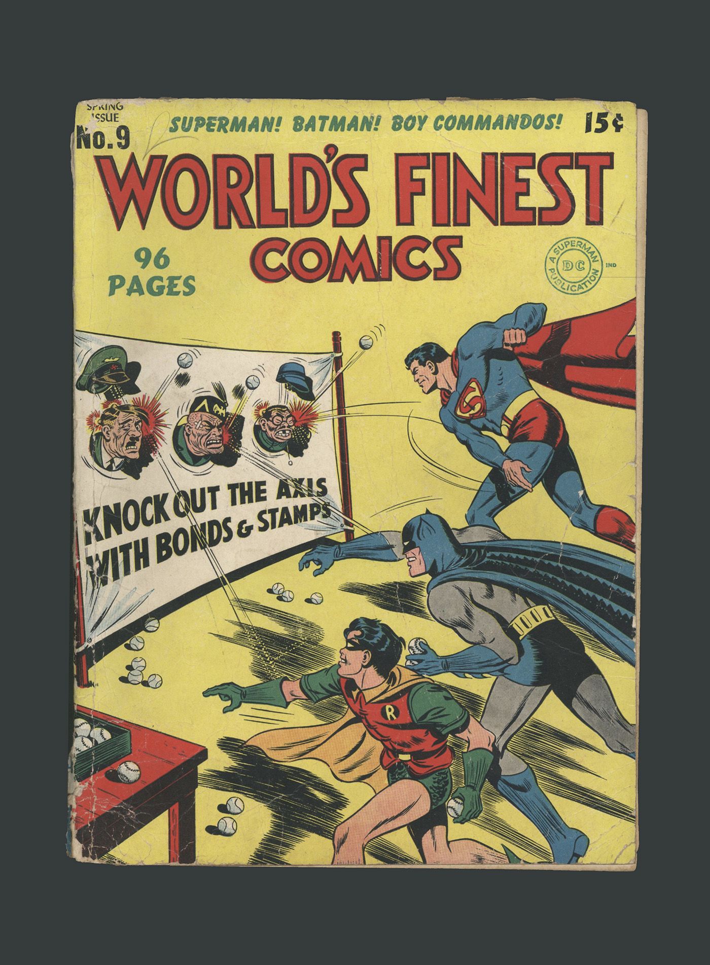 Front page of Super Man comic book.