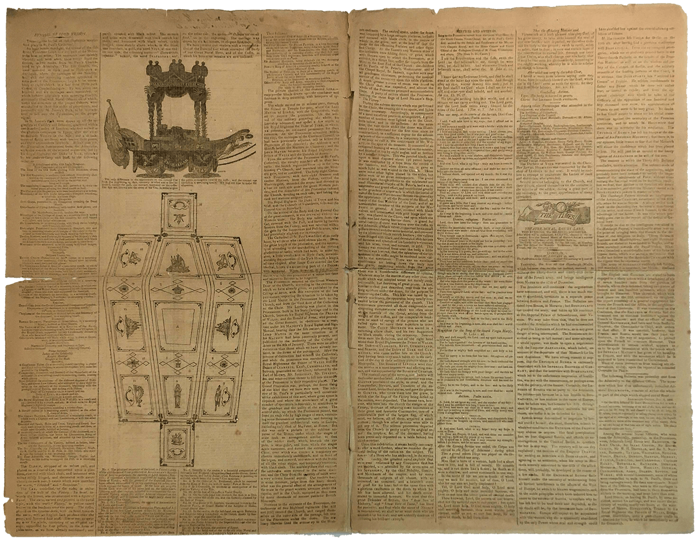 Front page of 1806 copy of The Times.