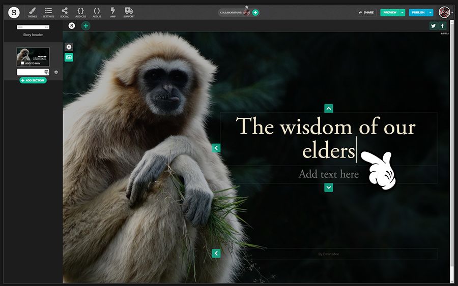 A screenshot of the title image in the Shorthand app