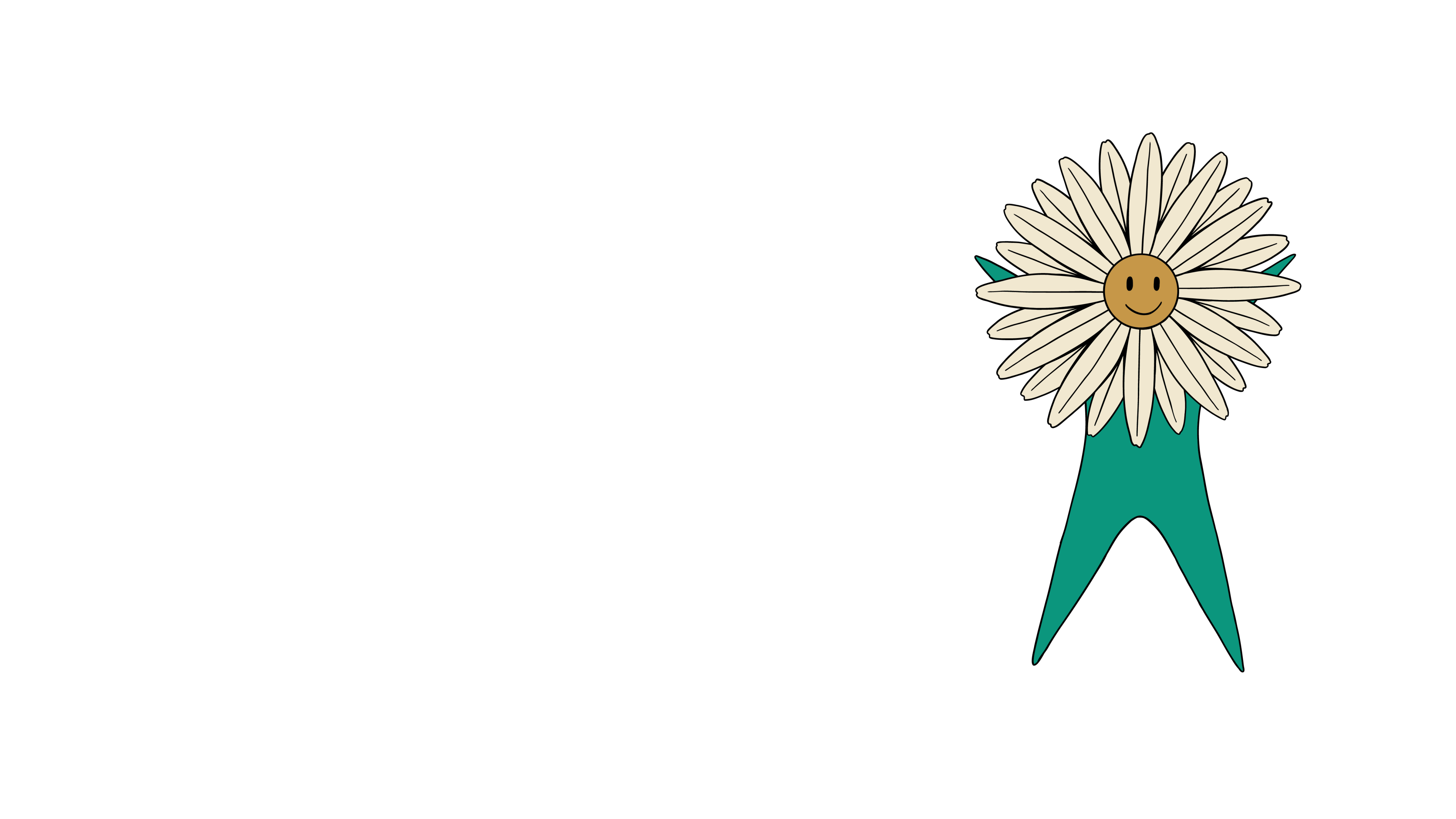 Illustration of a flower that has bloomed and has a smiley face.