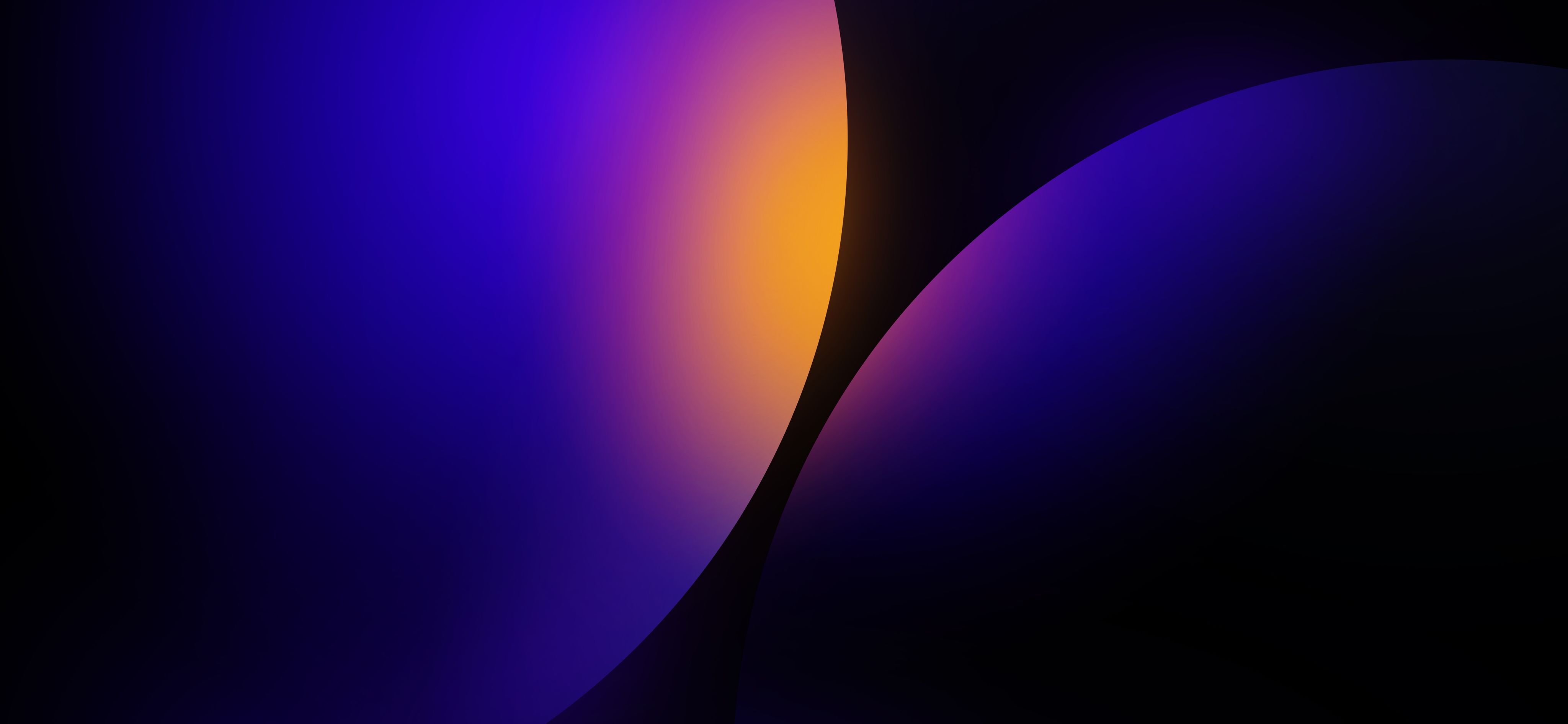 Two digital art circles showing a gradient from purple to orange.