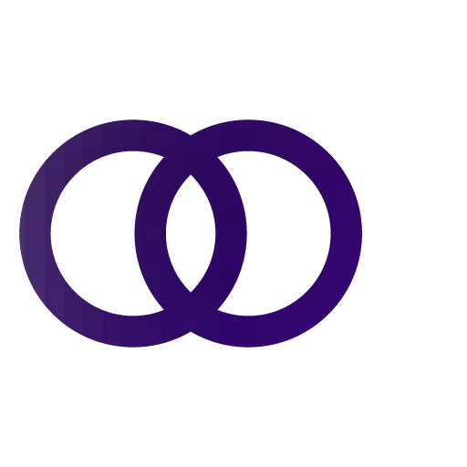 Purple icon showing two circles overlapping.