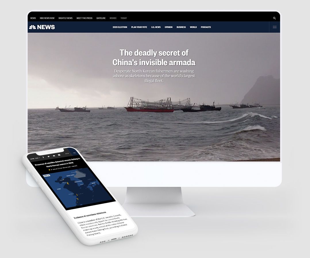 Screenshot from NBC story of invisible armada