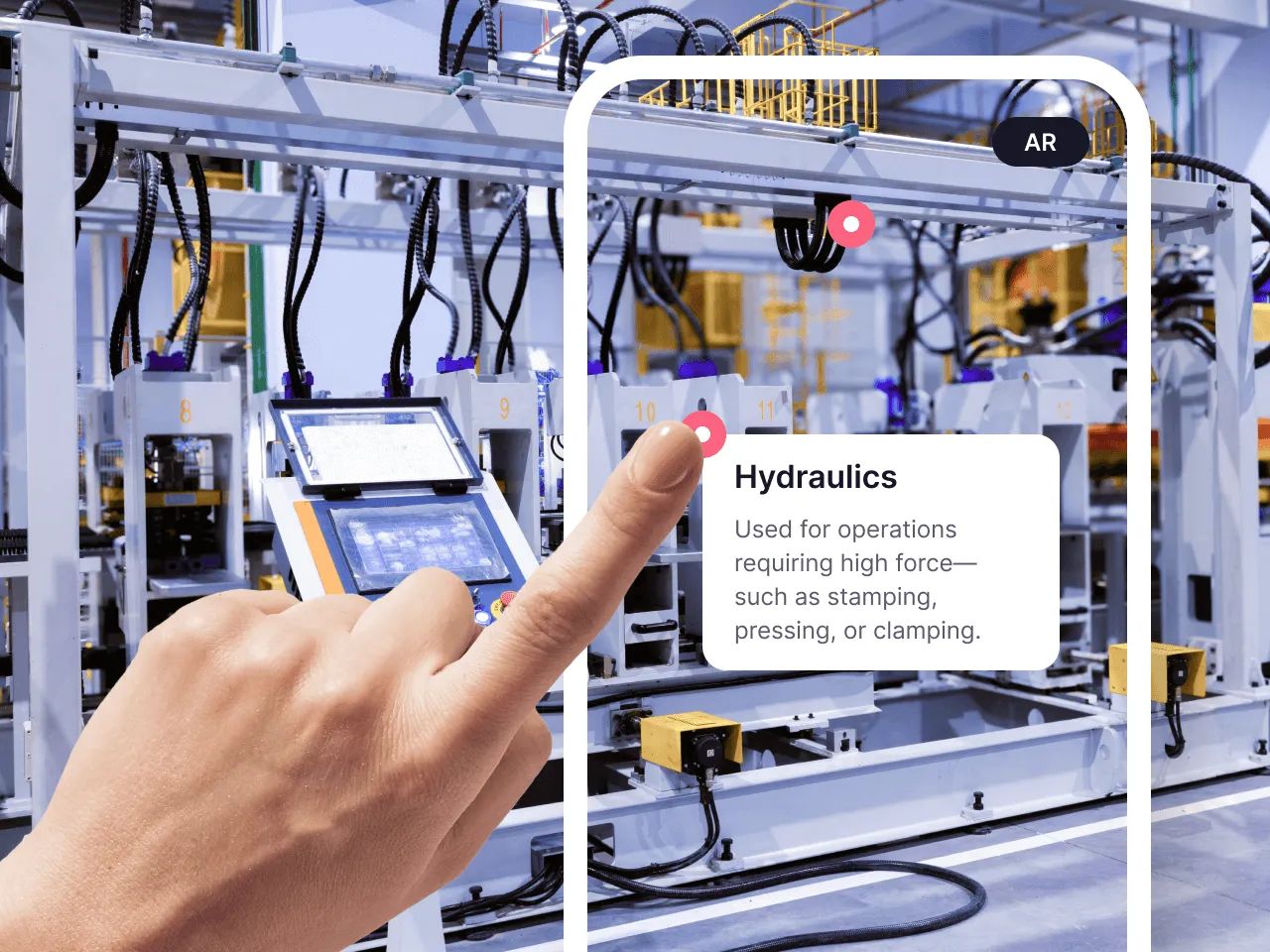 Screenshot from a Thinglink video showing a person's hand touching a video tag.