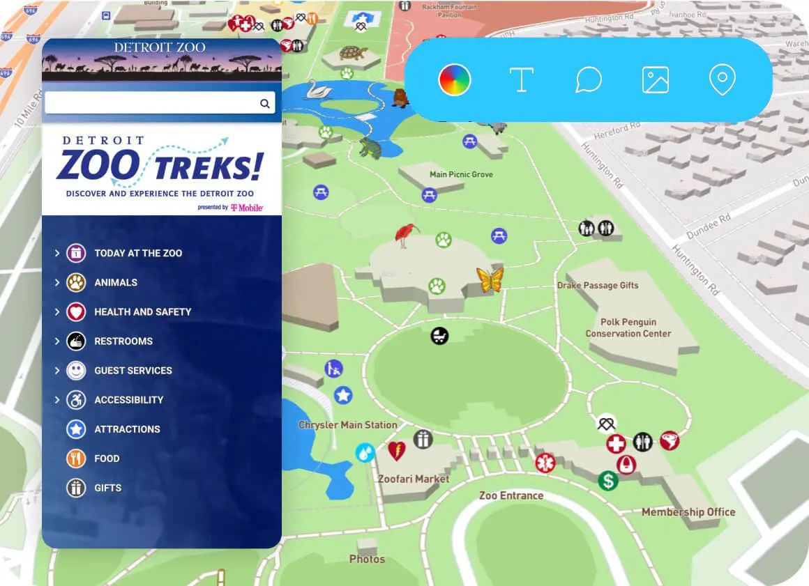 A 3D map, screenshot from the Mapme interactive content creator.