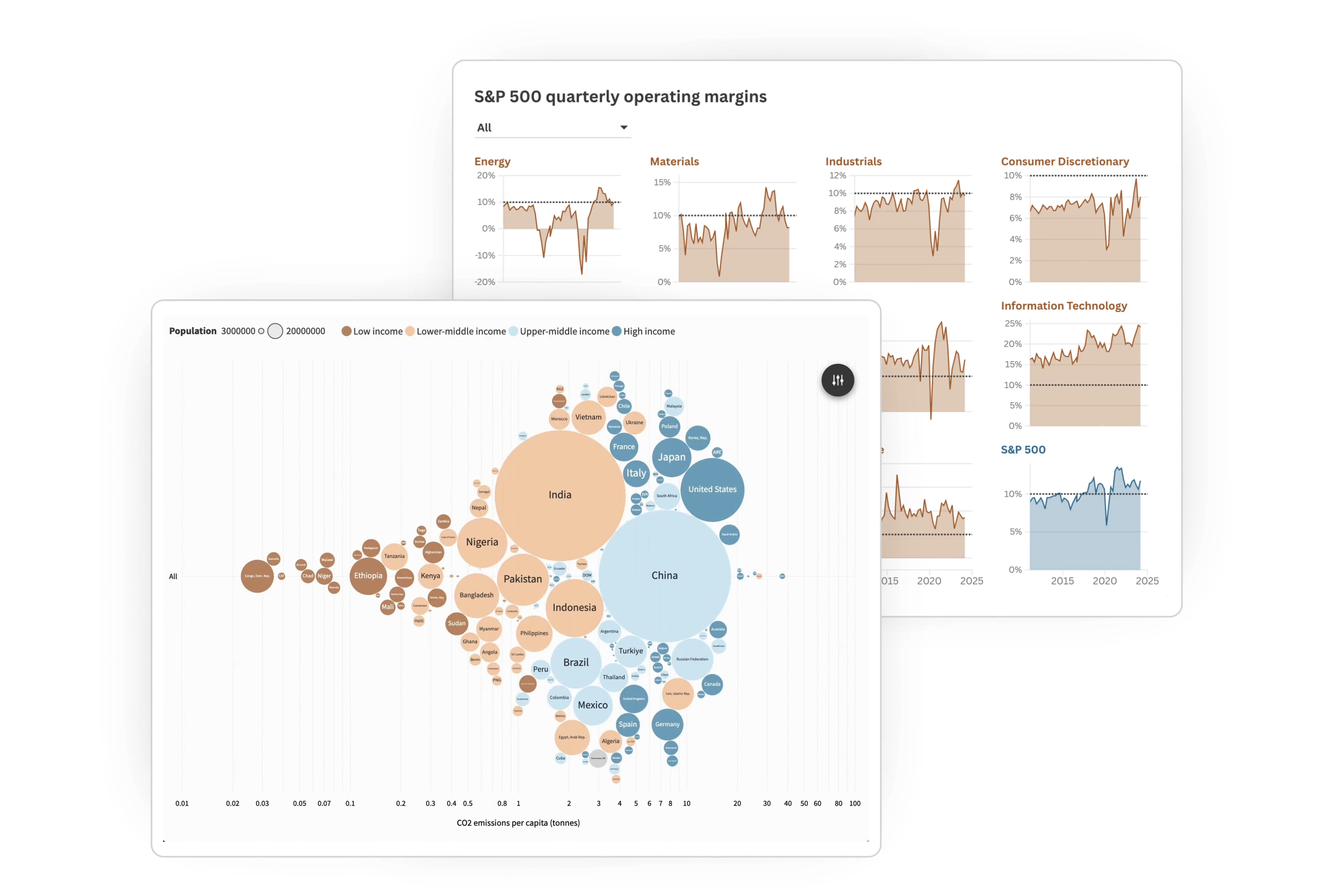 Screenshot from the Flourish interactive content tool user interface.