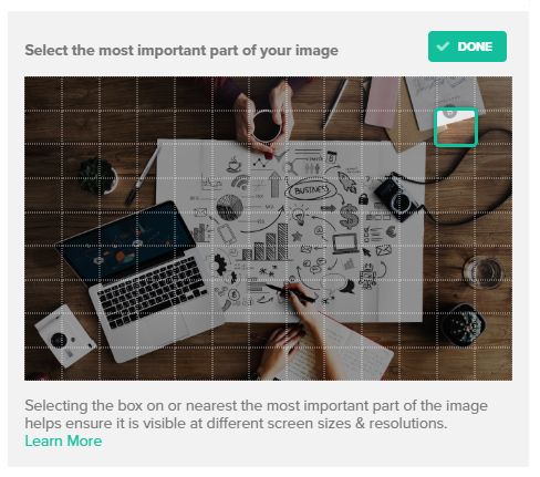Select the image focus point by choosing a box from the image grid
